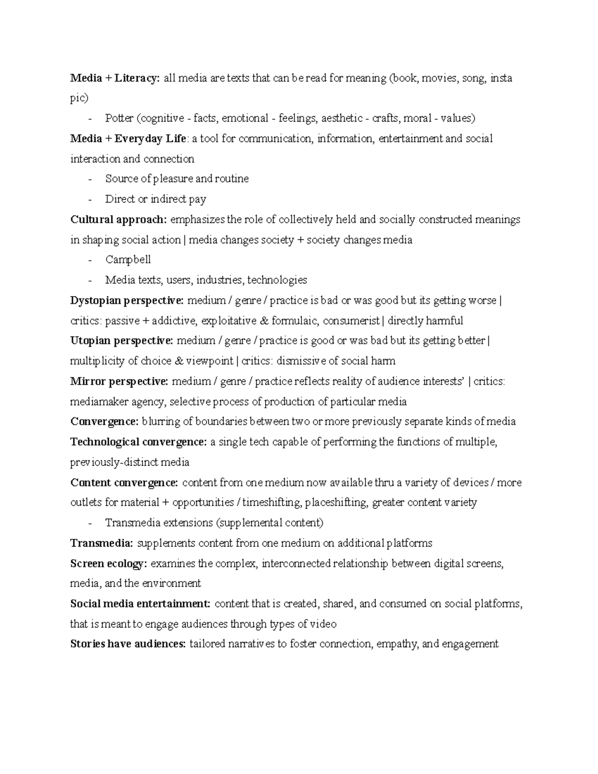 Media Literacy and Its Impact on Society - Studocu