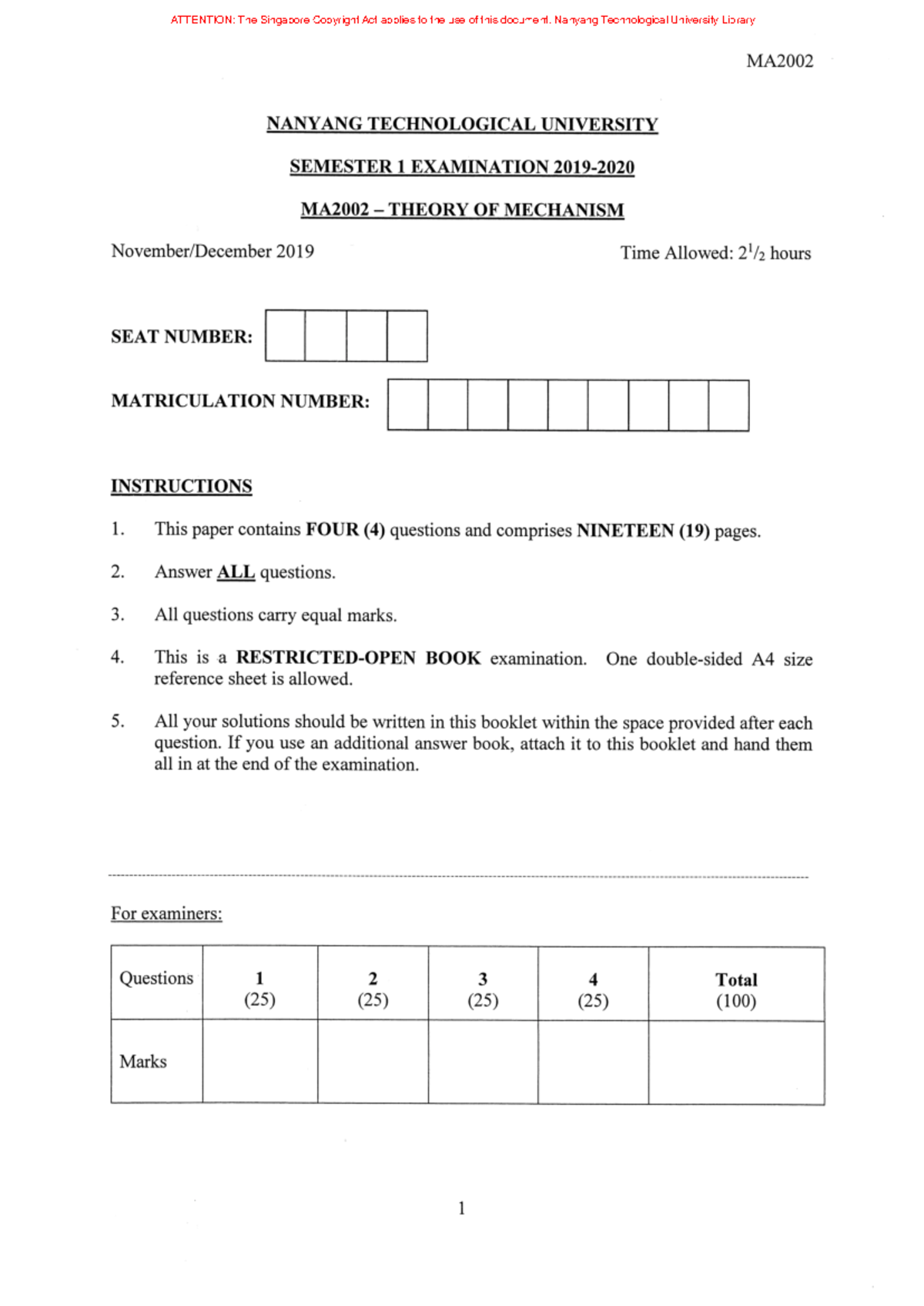 2019-2020 Sem 1 - PYP - Assessment Questions and Answers - Studocu