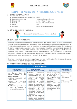 Proyecto Curricular Institucional IEP N°70 018 SAN JOSE DE Huaraya 2024 ...
