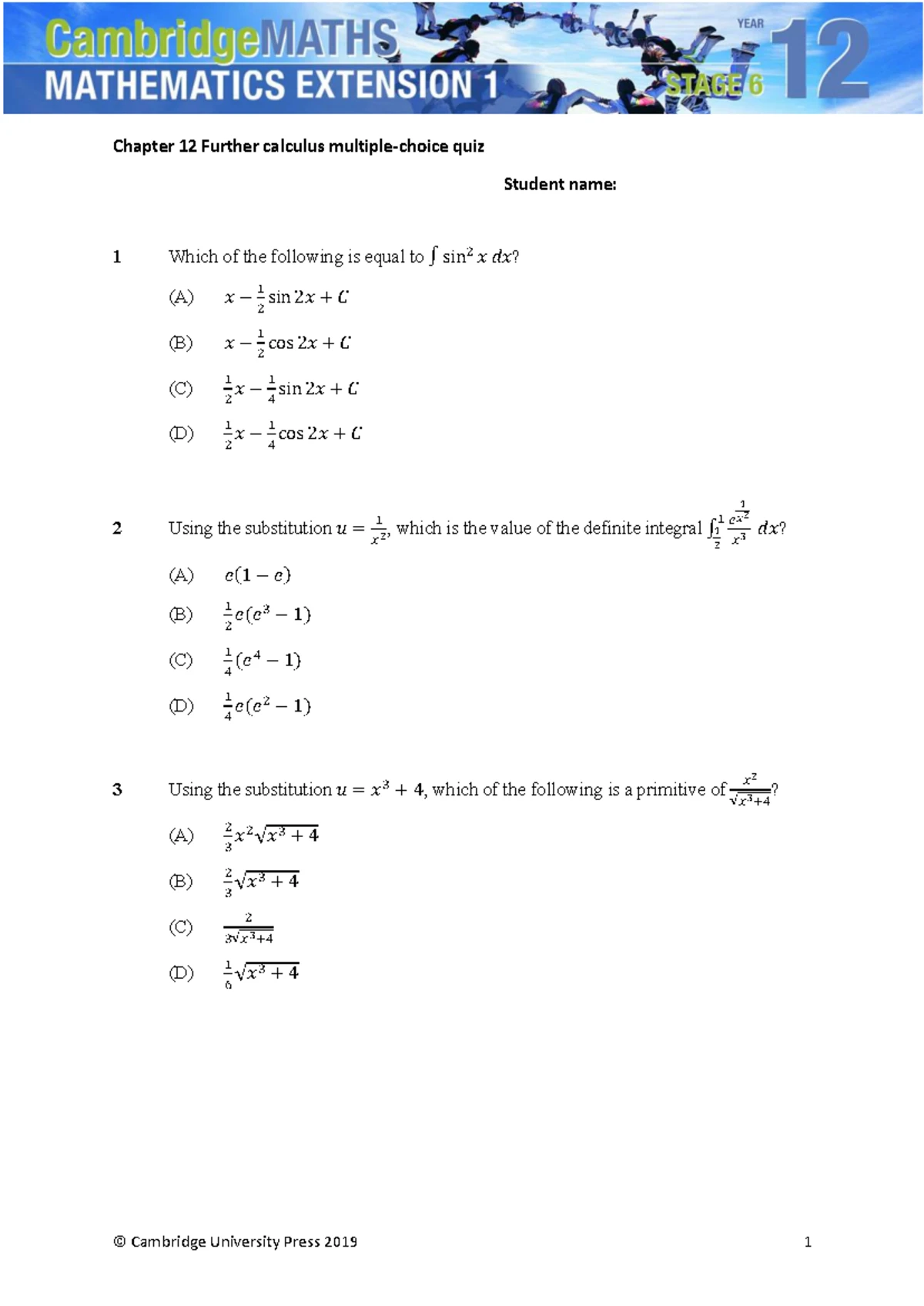 Calculus EXT1 C2 HSC Revision Document with Answers - Studocu