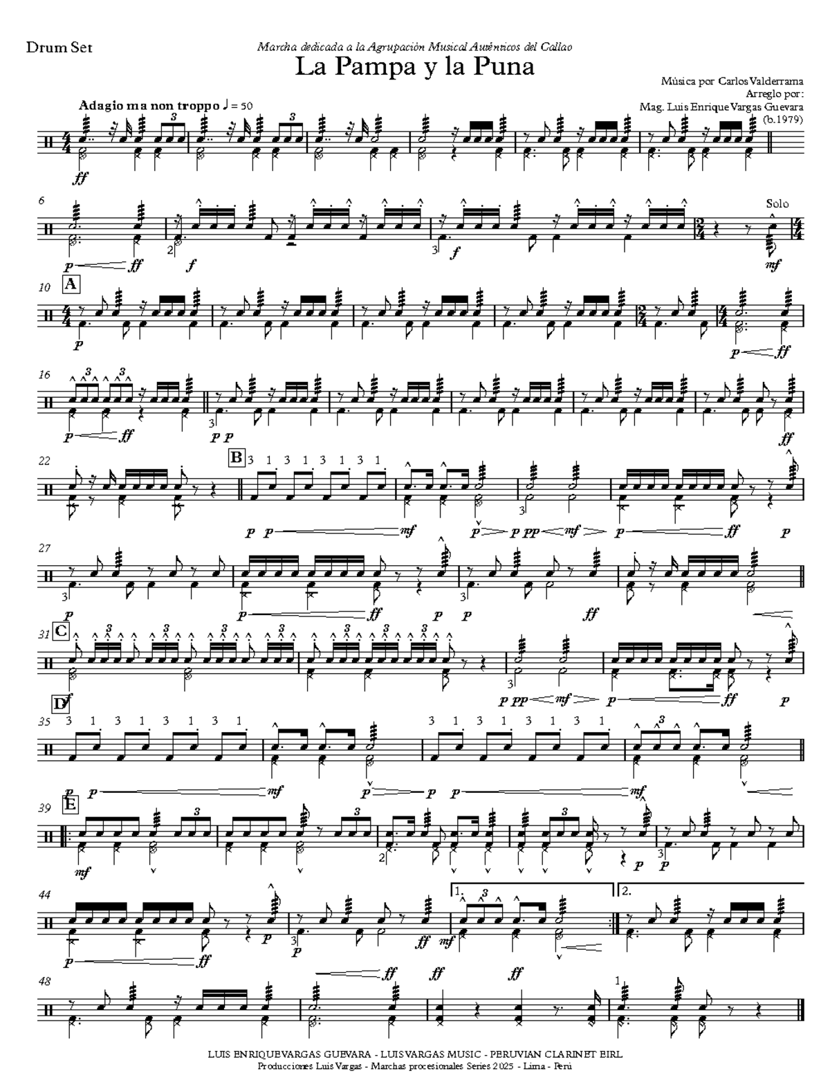 Marcha Dedicada a la Agrupación Musical Auténticos del Callao (Música por Carlos - Document Preview