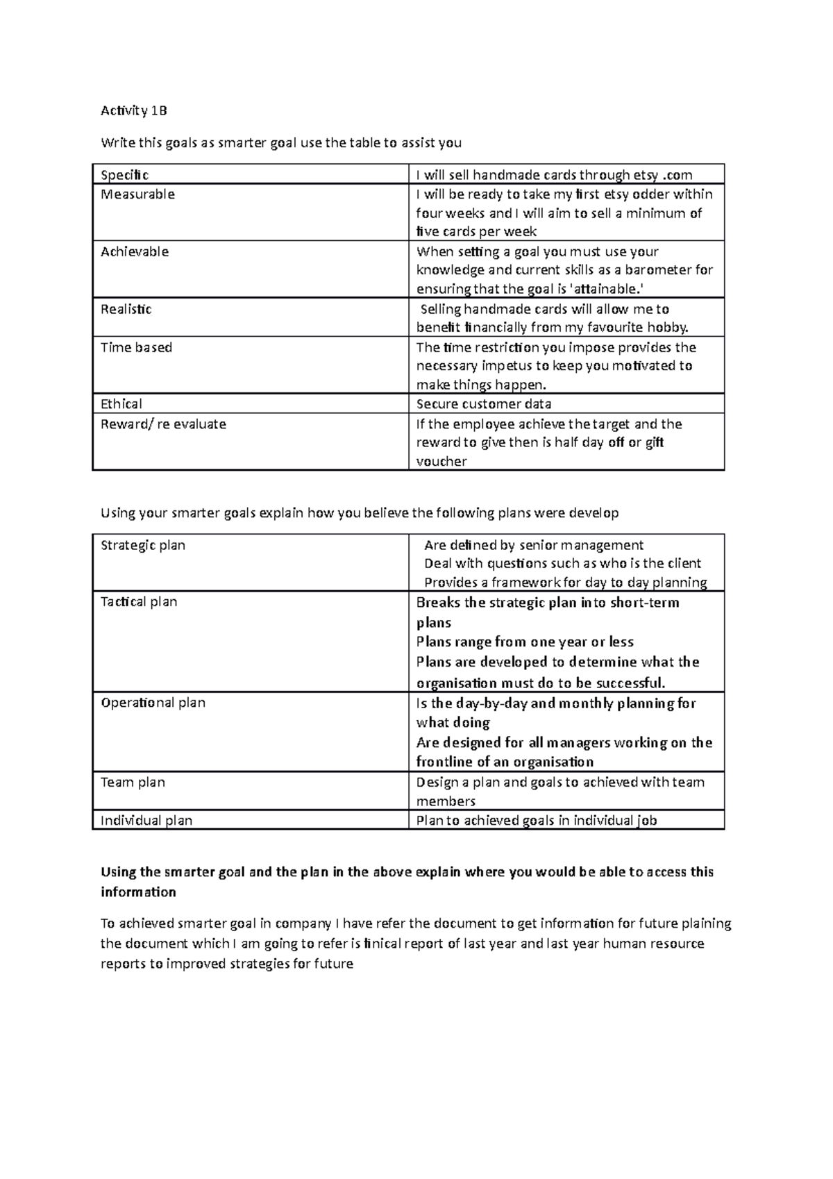 Activity 1B_practice materials - Activity 1B Write this goals as ...