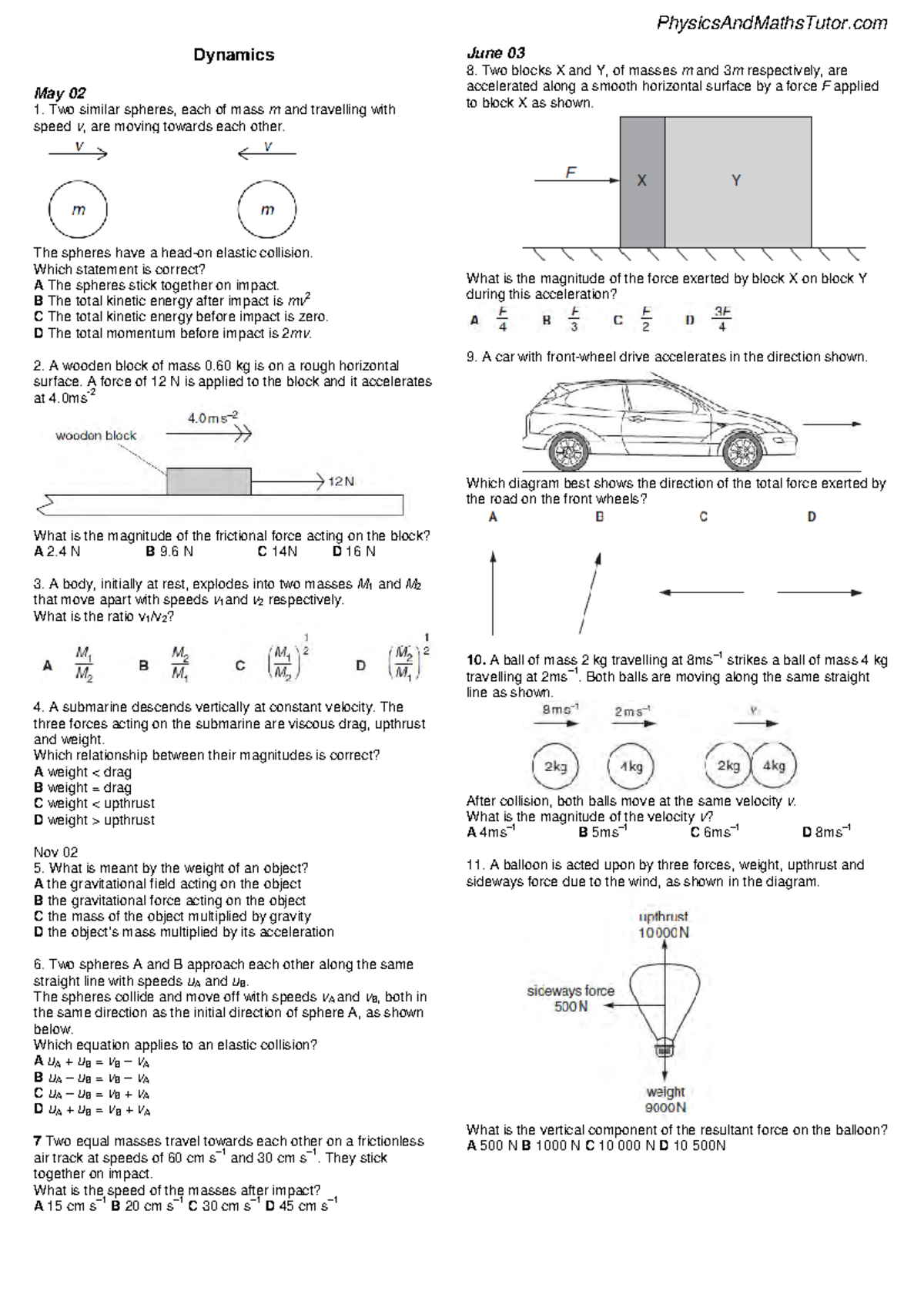 Dynamics in Physics: Key Concepts and Problem Solving (PHYS 101) - Studocu