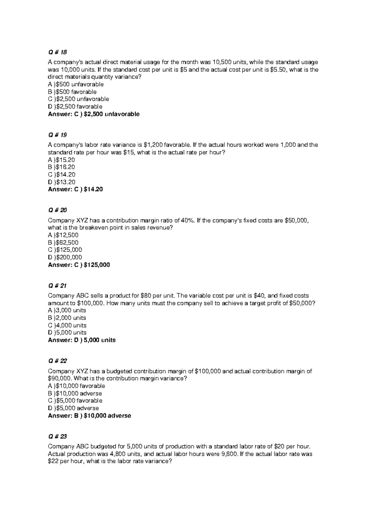 Advanced Performance Management MCQs (Course Code: APM 101) - Studocu