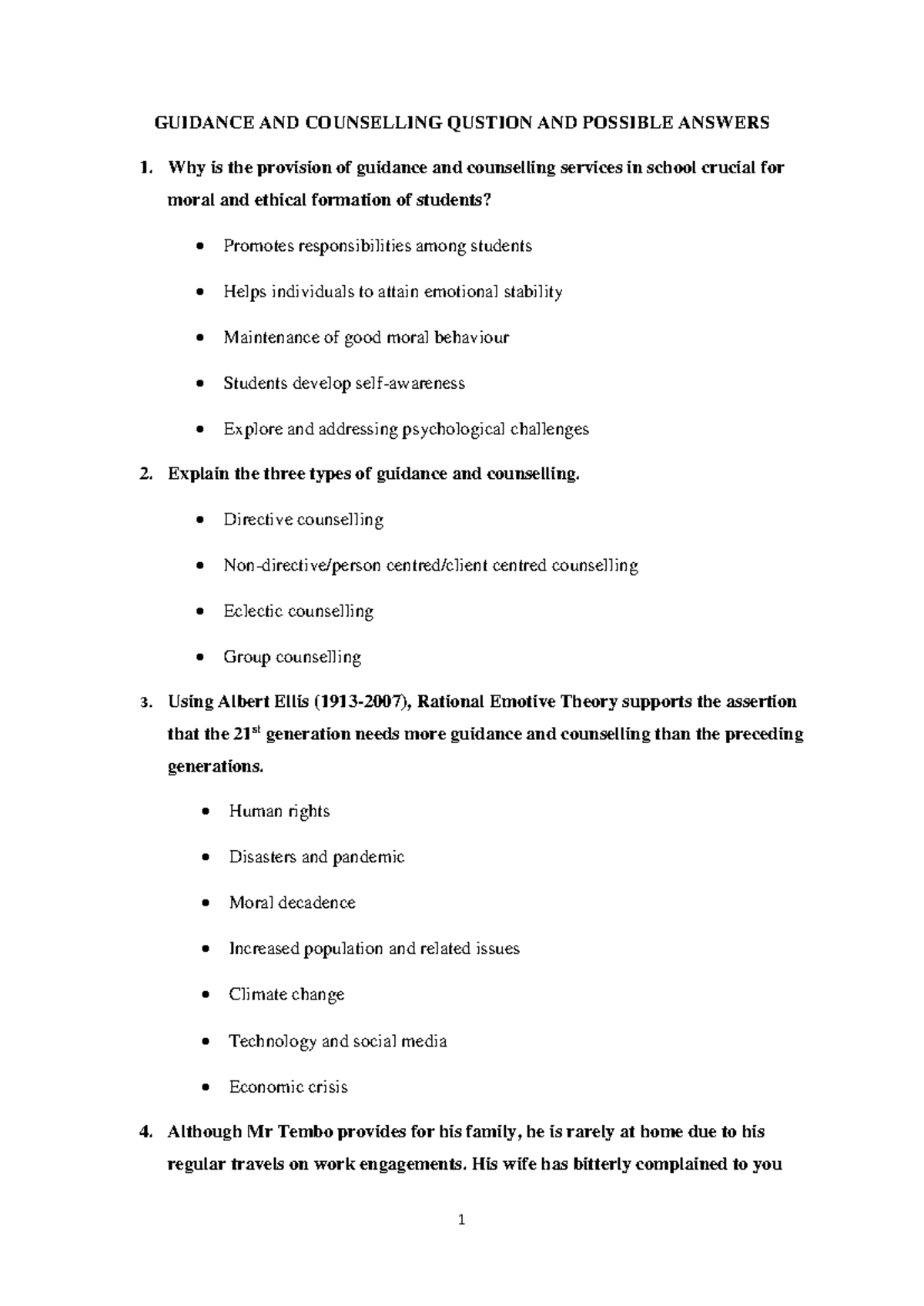 EDUC 202: Guidance and Counseling Questions & Answers Overview - Studocu