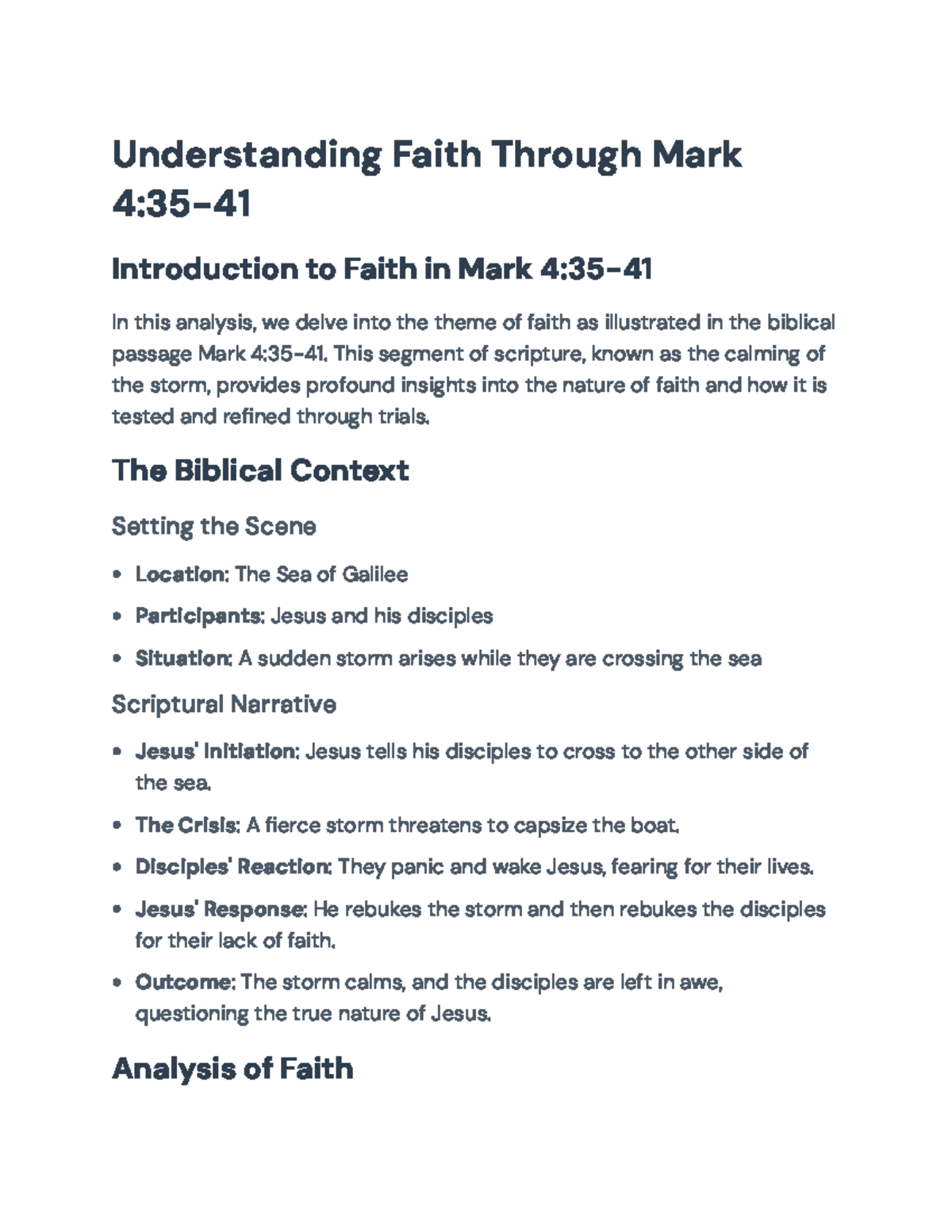 Understanding Faith Through Mark 4:35-41: A Theological Analysis ...