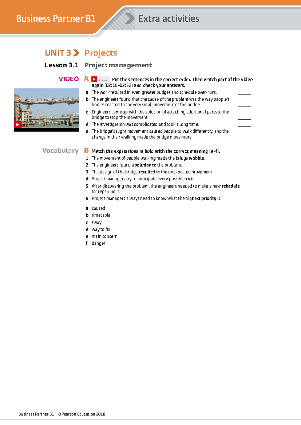 Business Partner B1 UNIT 3 Revision: Project Management & Activities ...