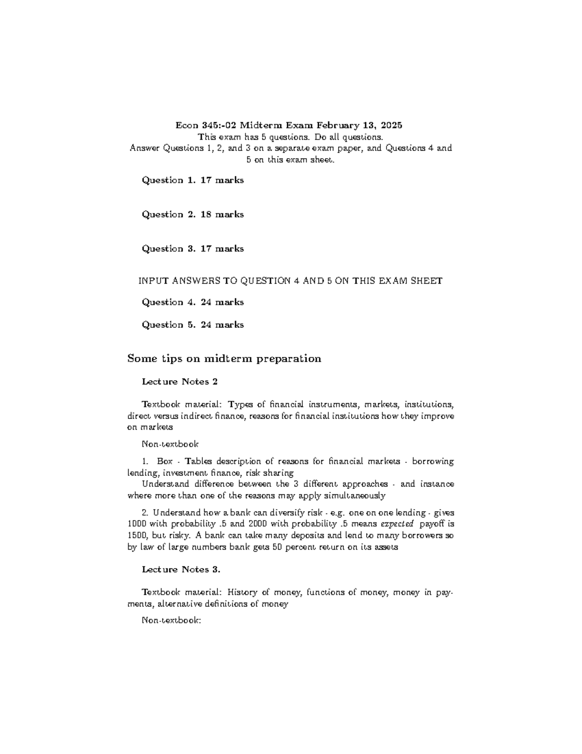 Econ 101 Midterm Exam Tips & Preparation Guide - Feb 2025 - Studocu