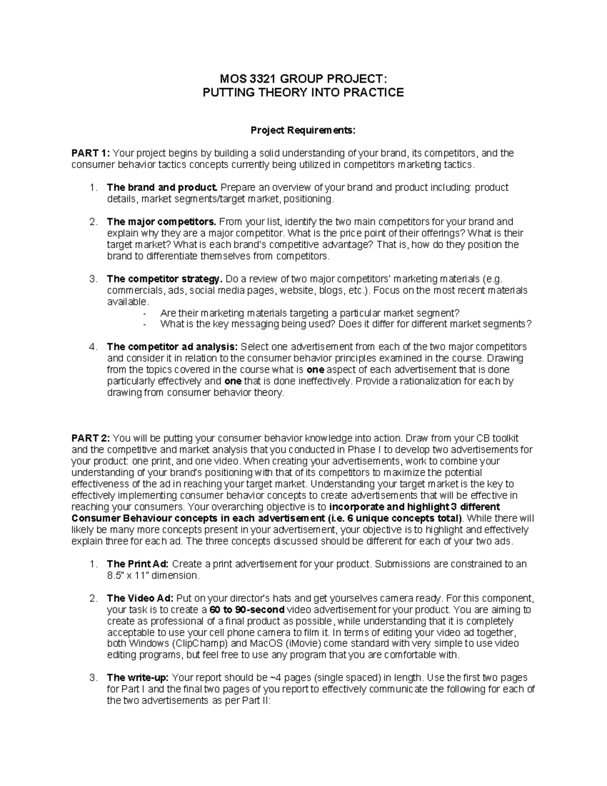 MOS 3321 Group Project: Consumer Behavior in Advertising Strategies ...