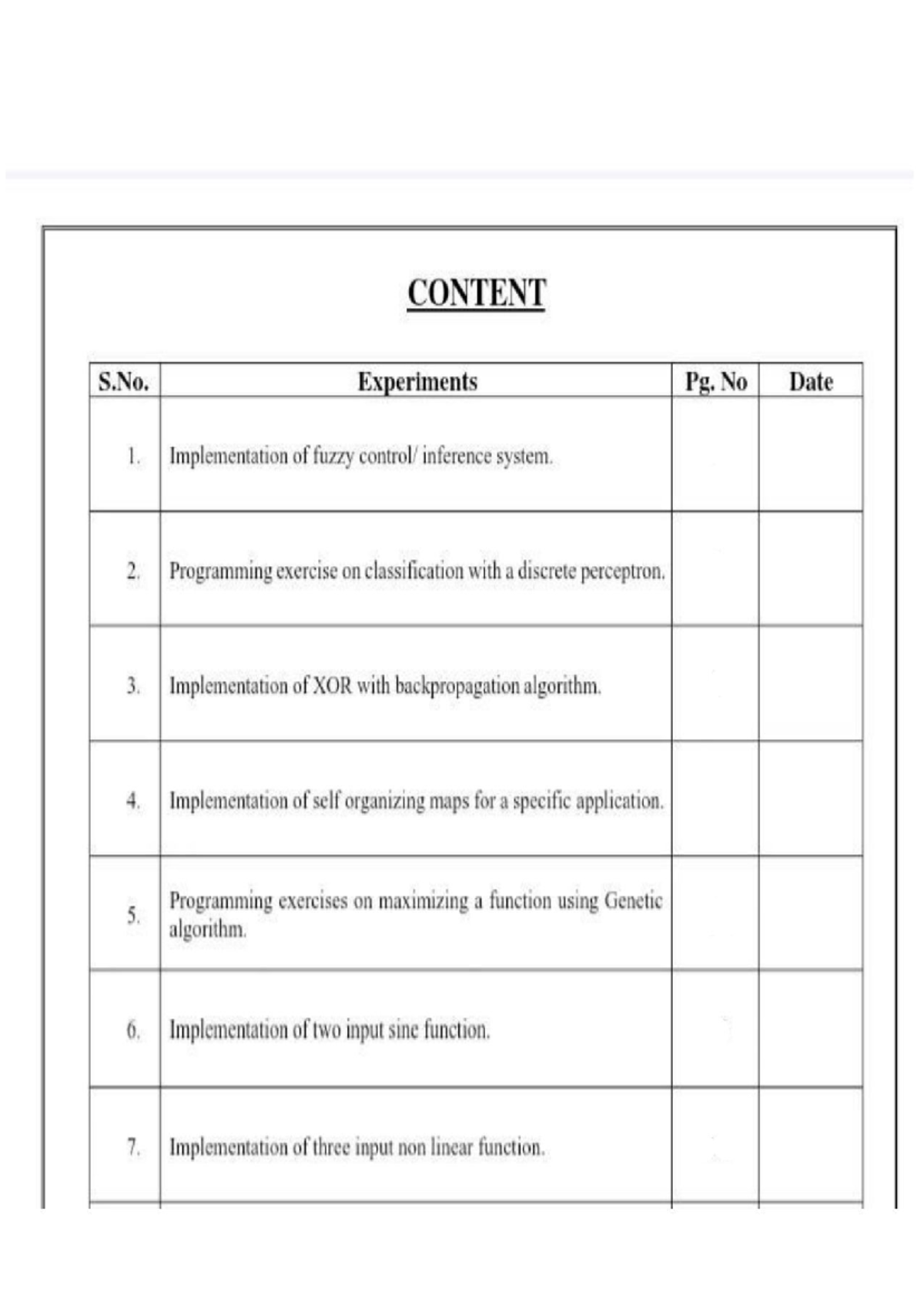 Soft Computing Lab Manual (CS101): Experiments and Implementations ...