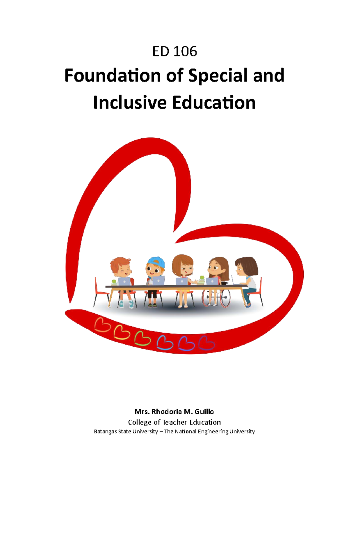 ED 106 Lecture Notes: Foundations of Special & Inclusive Education ...