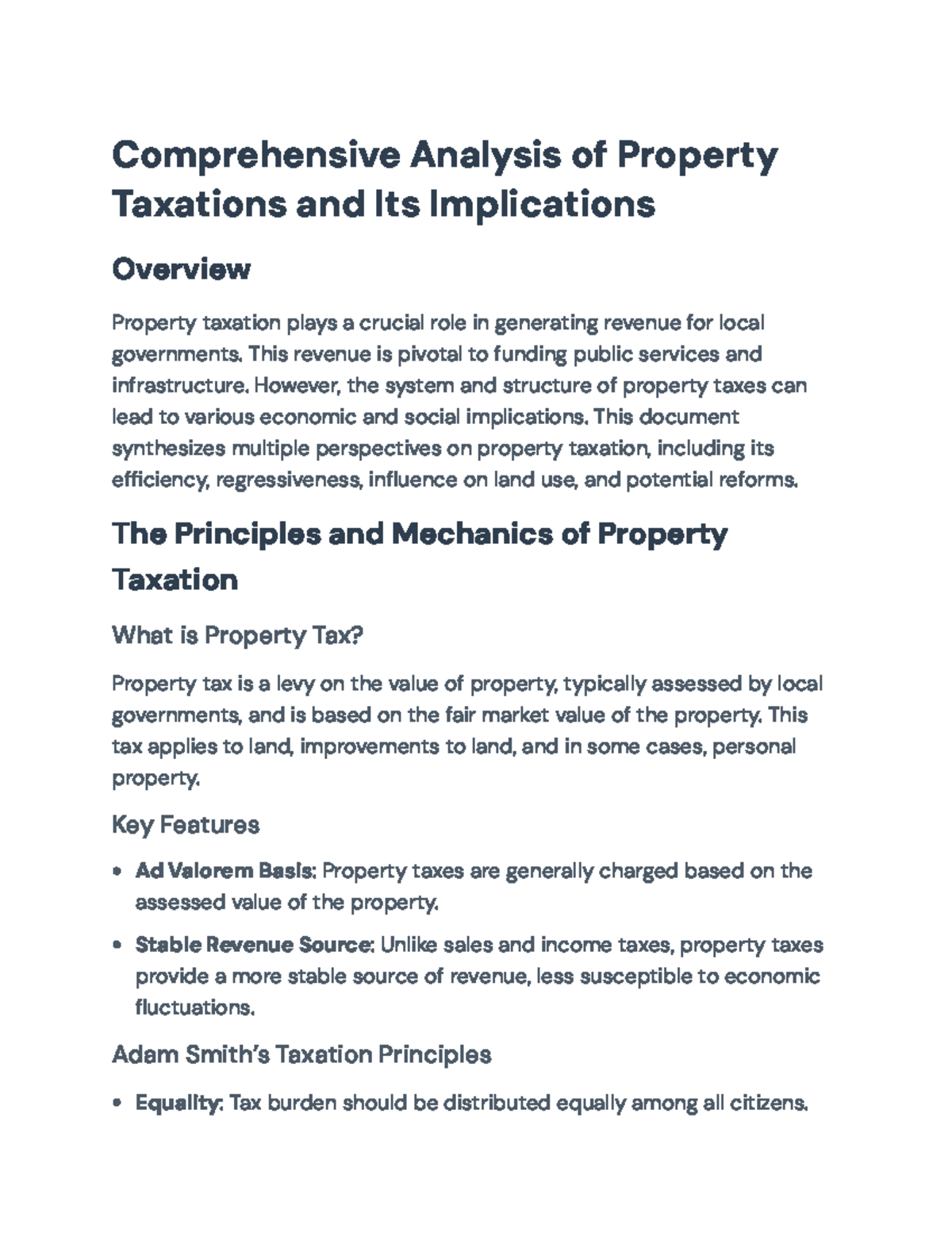 Comprehensive Analysis of Property Taxation and Its Implications ...