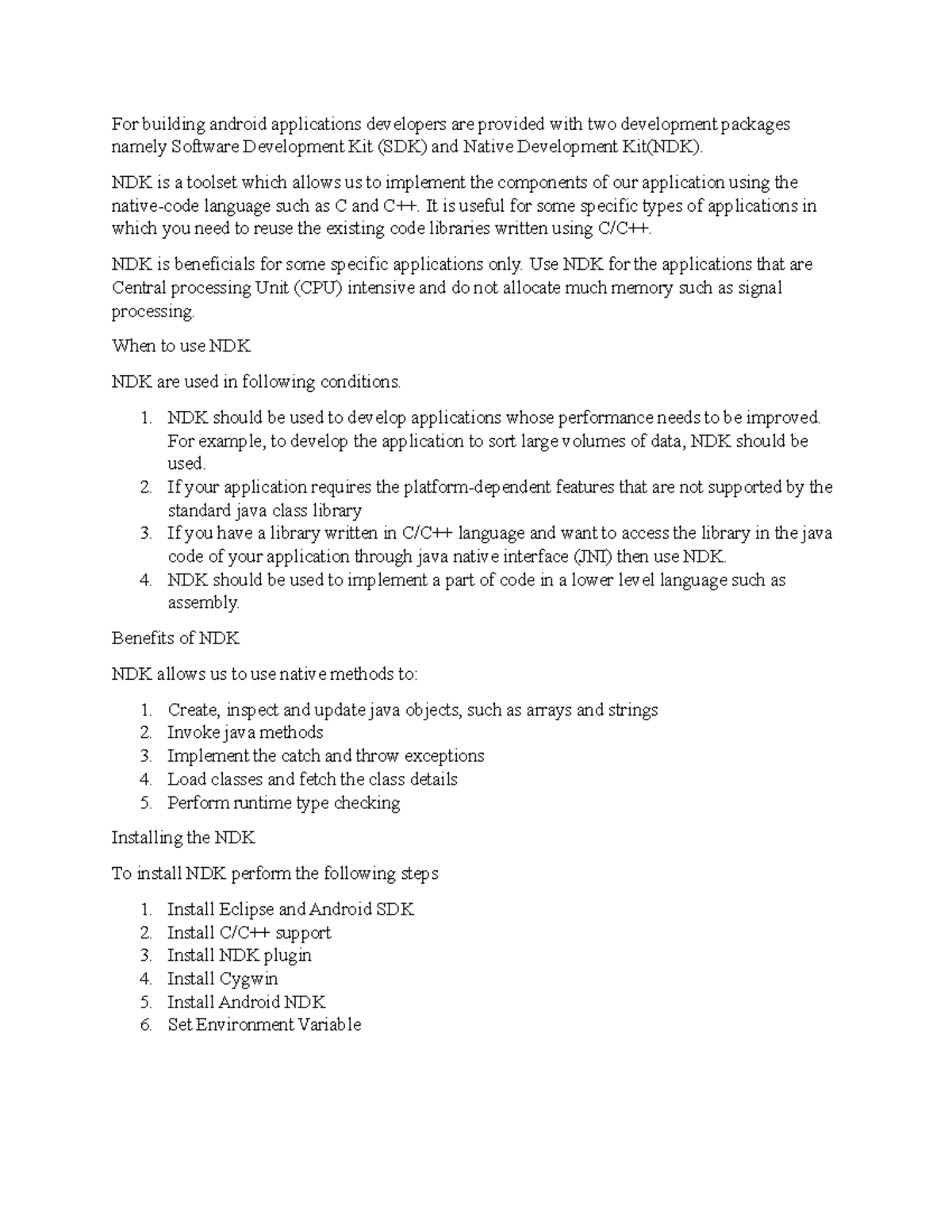 Android Development Concepts and Tools - STQA - Studocu