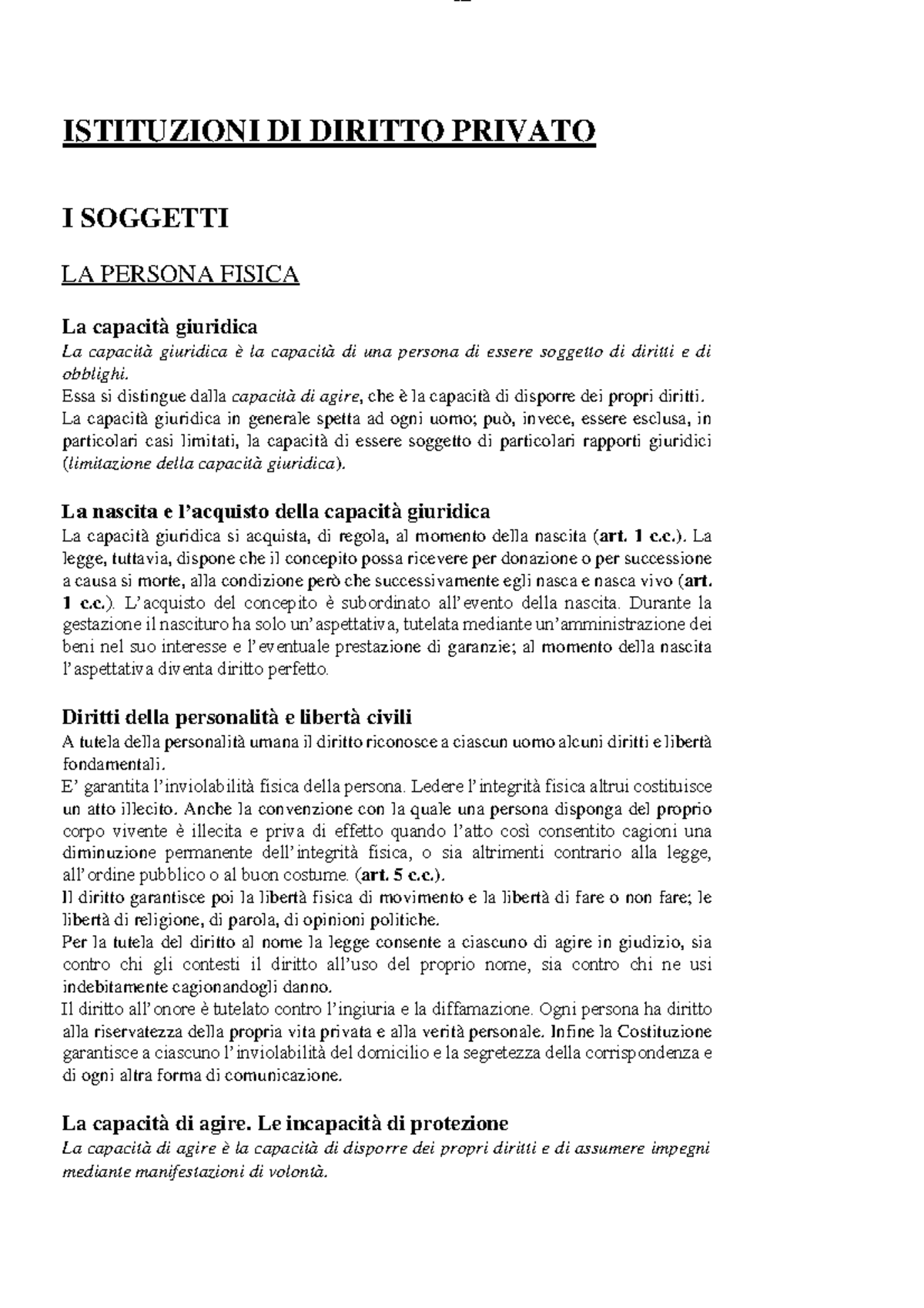 Istituzioni di Diritto Privato - Dispensa Completa Diritto Privato Trimarchi - Document Preview