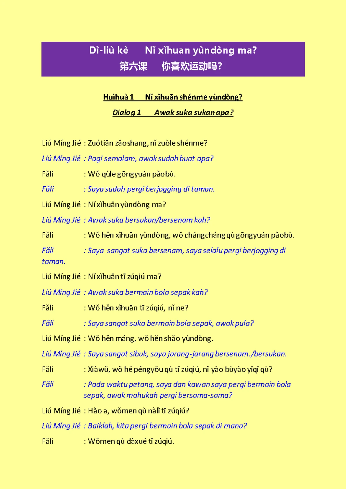TMC401 Topik 2: Bahasa Mandarin Greetings & Introductions Notes - Studocu