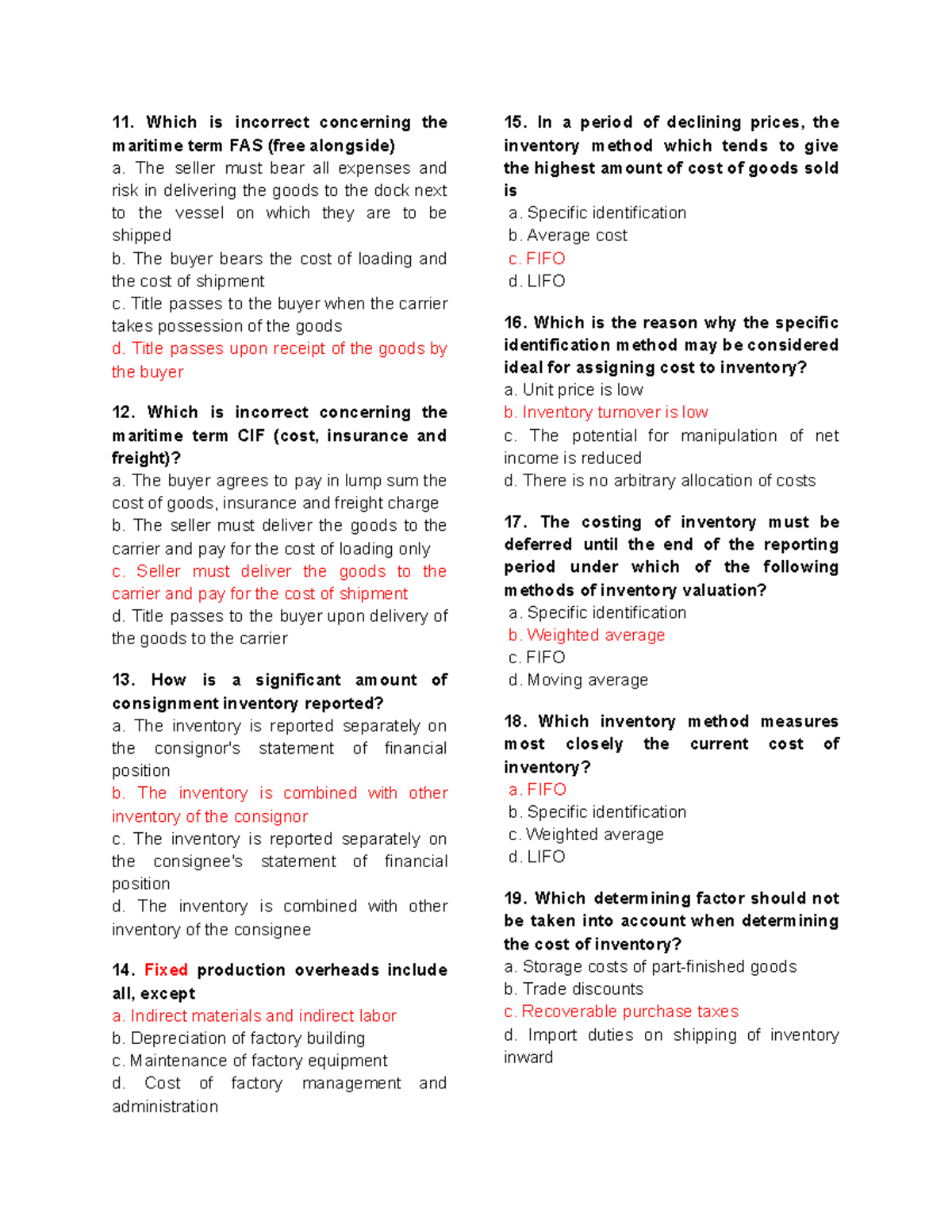 Midterm Exam Answers for Intermediate Accounting (ACCT 101) - Studocu