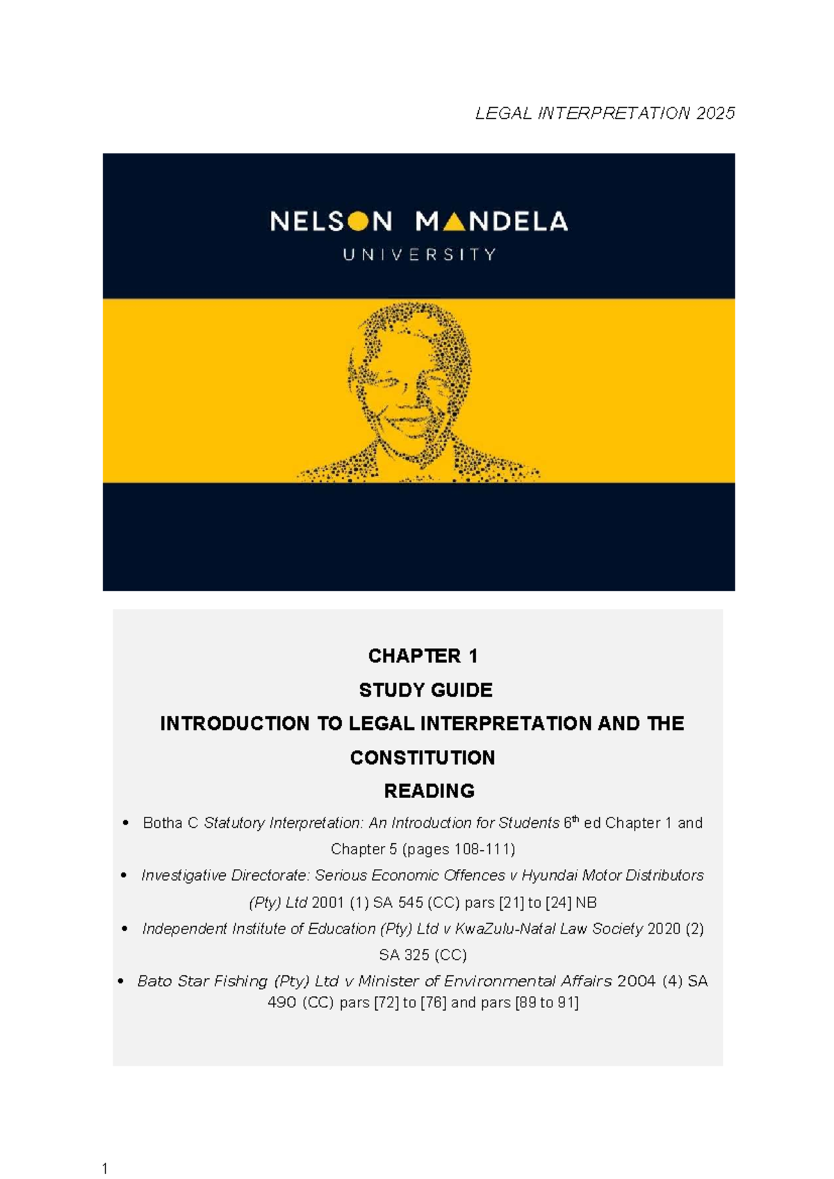 2025 LEGAL INTERPRETATION UNIT 1 STUDY GUIDE: INTRODUCTION TO STATUTORY ...