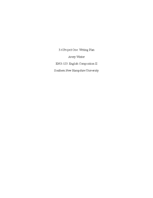 Eng (2)3-6 Project One Writing Plan - 3-6 Project One: Writing Plan Kay ...