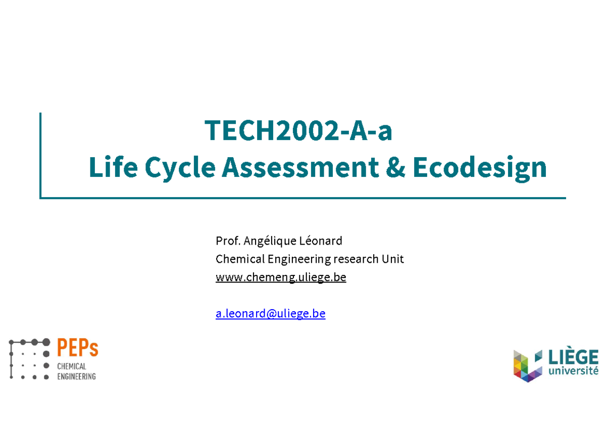 Life Cycle Assessment (LCA) and Ecodesign: Environmental Impact Study ...