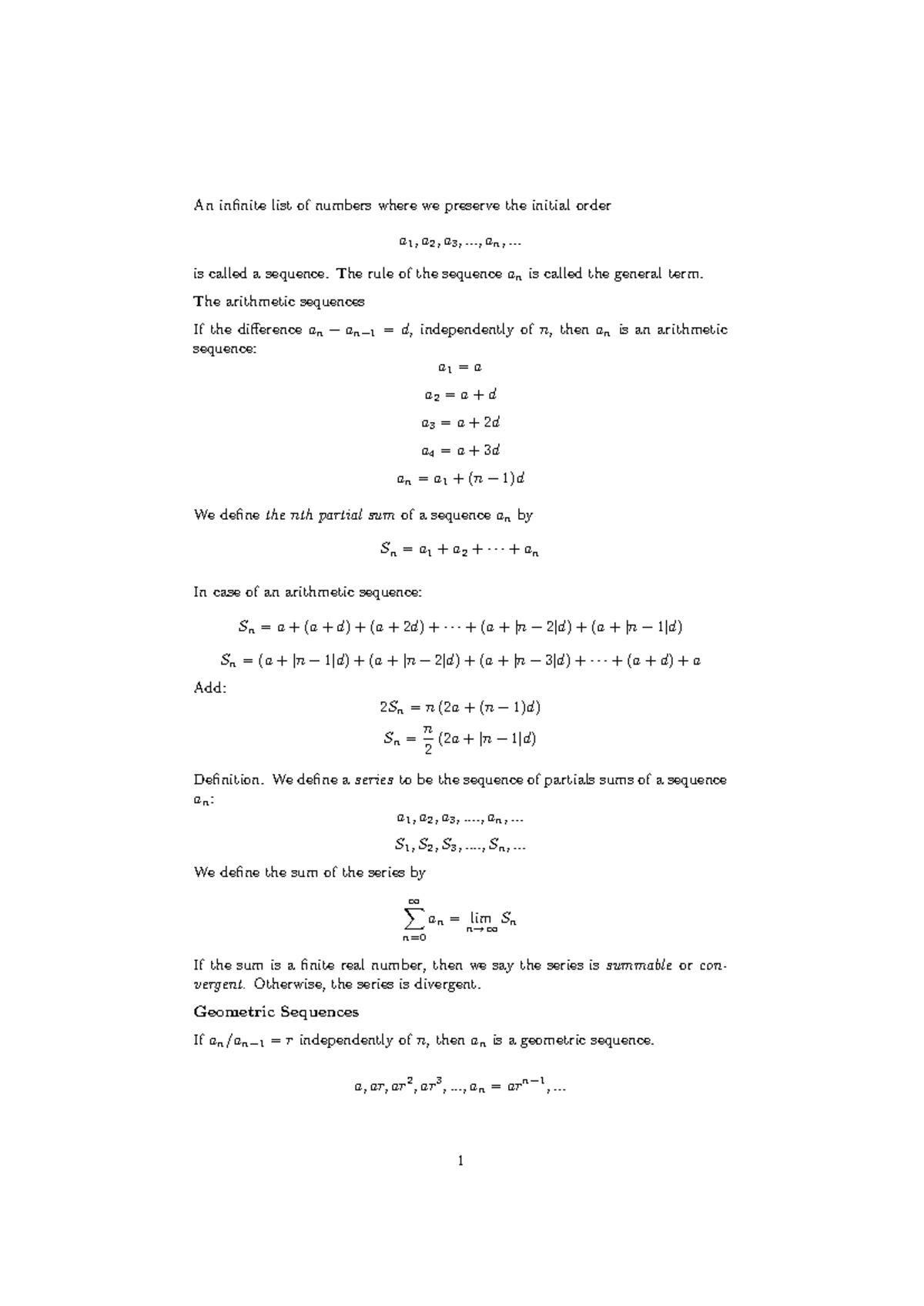 Calculus BC Notes: Sequences, Series, and Convergence Tests - Studocu