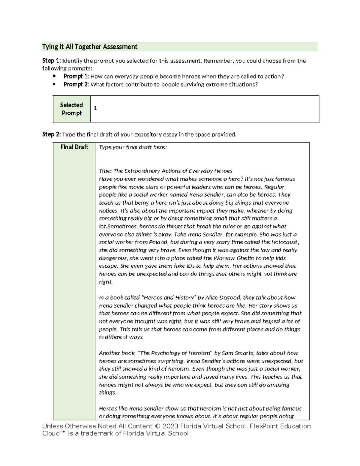 ENG 101 Final Exam: Expository Essay on Everyday Heroes - Studocu