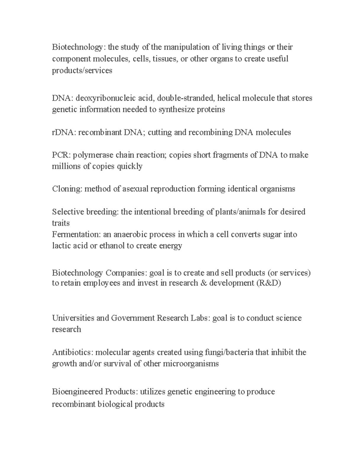BTC-181 Final Exam Study Guide: Key Concepts in Biotechnology - Studocu