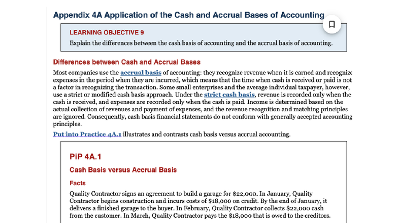Chapter 16: Cash vs. Accrual Accounting - Appendix 4A Analysis - Studocu