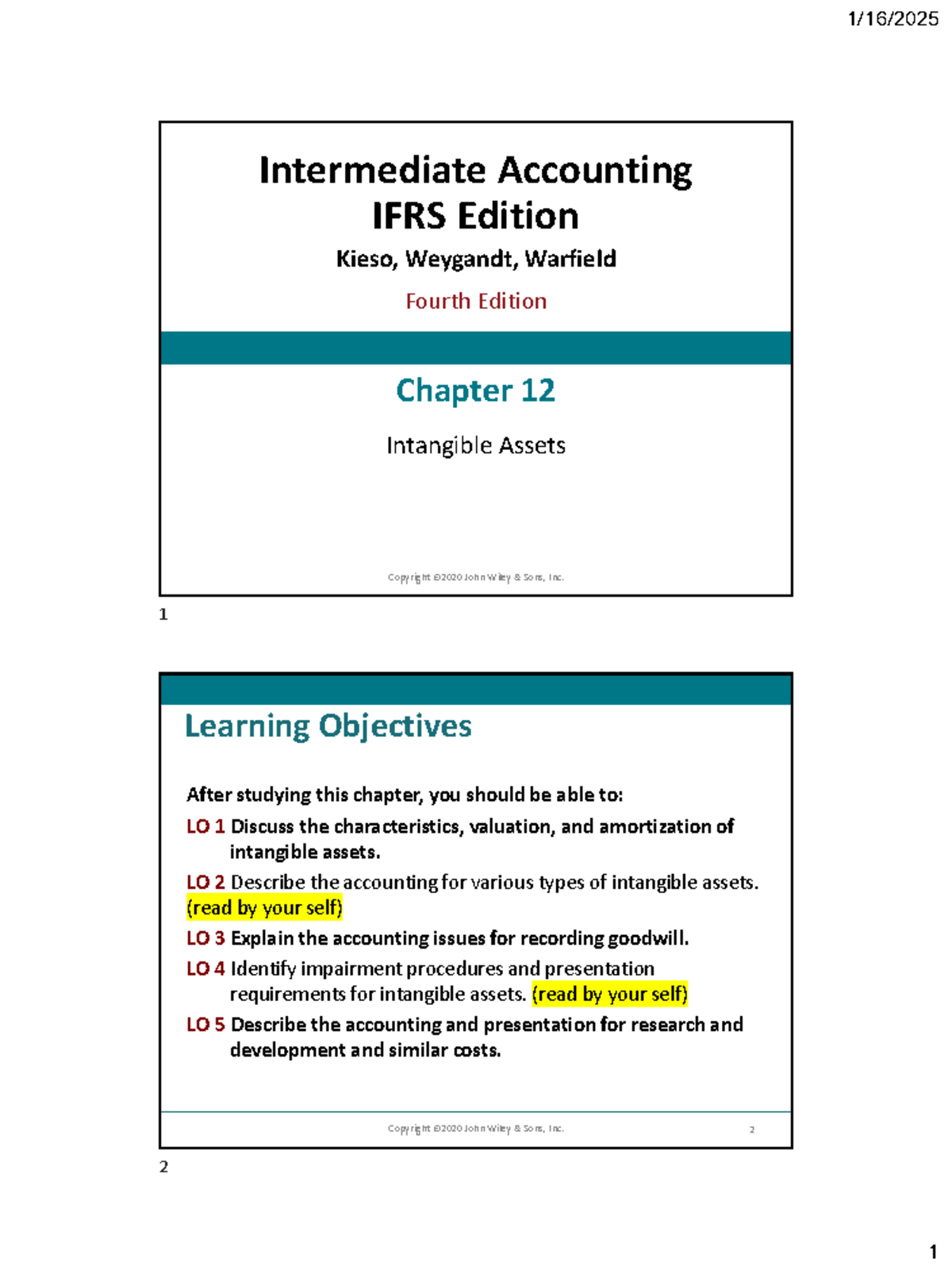 Chapter 12: Intangible Assets - Intermediate Accounting IFRS (Kieso ...