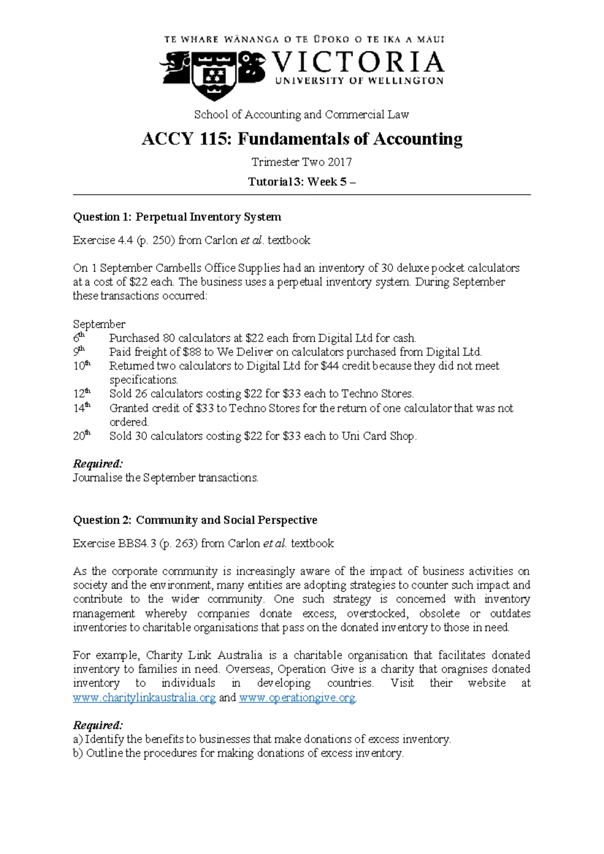 ACCY 115 Tutorial 2: Conceptual Frameworks & Financial Reporting ...