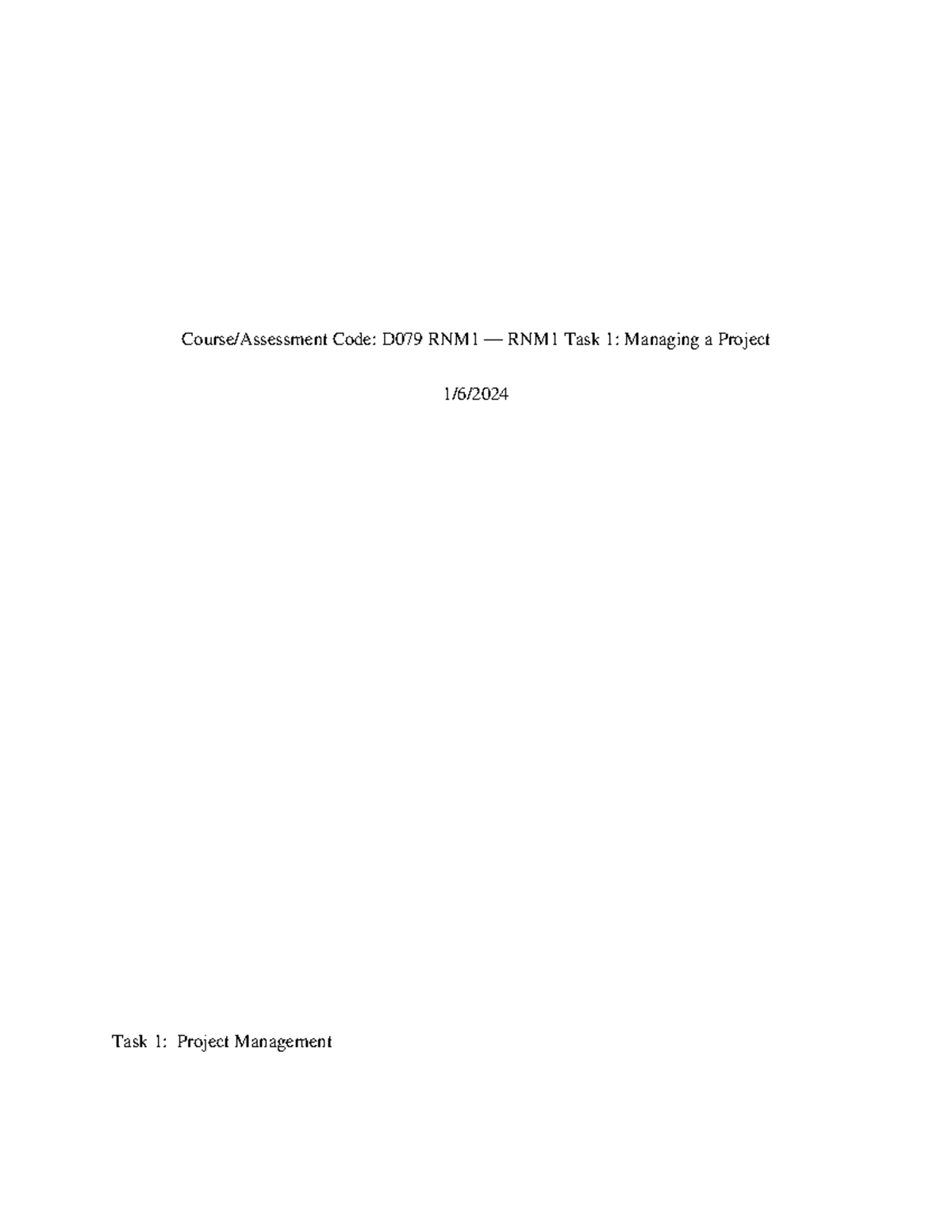 D079 Task 1: Project Management Plan for Catered Lunch Initiative - Studocu