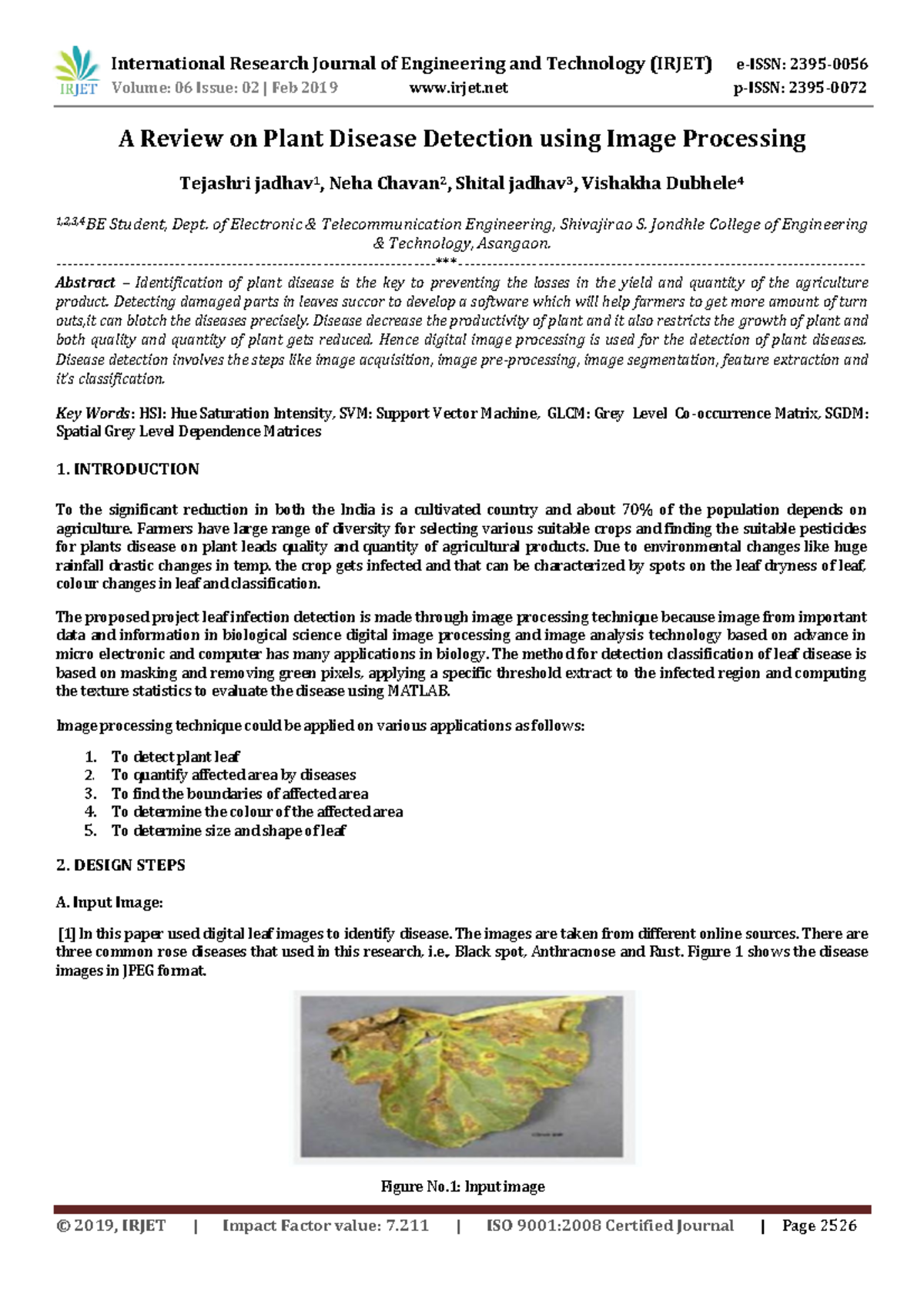 A Review of Image Processing Techniques for Plant Disease Detection ...