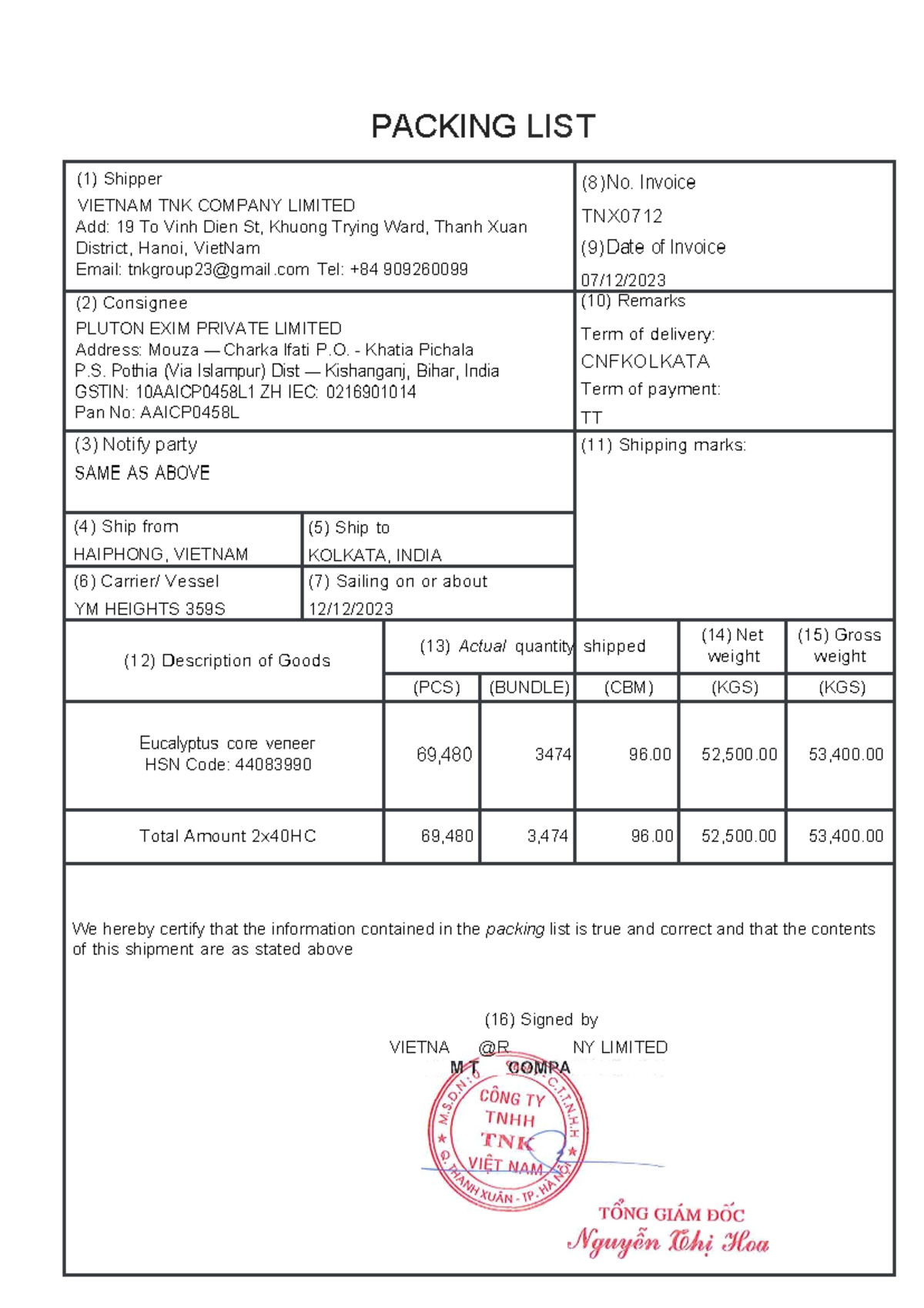 2 packing list tnk0712 - may have useful information for you - PACKING ...