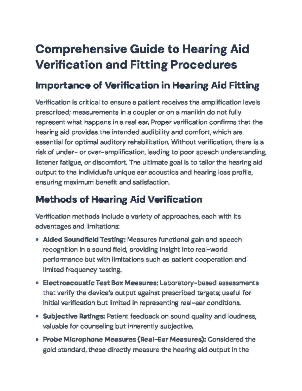 Hearing Aid Verification & Fitting Procedures: A Comprehensive Guide ...