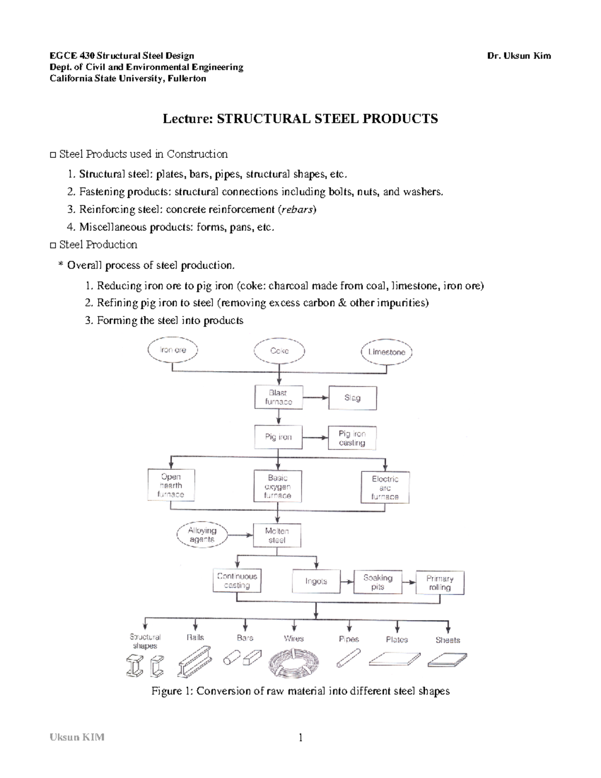EGCE430-02 Lecture on Structural Steel Products and Properties - Studocu