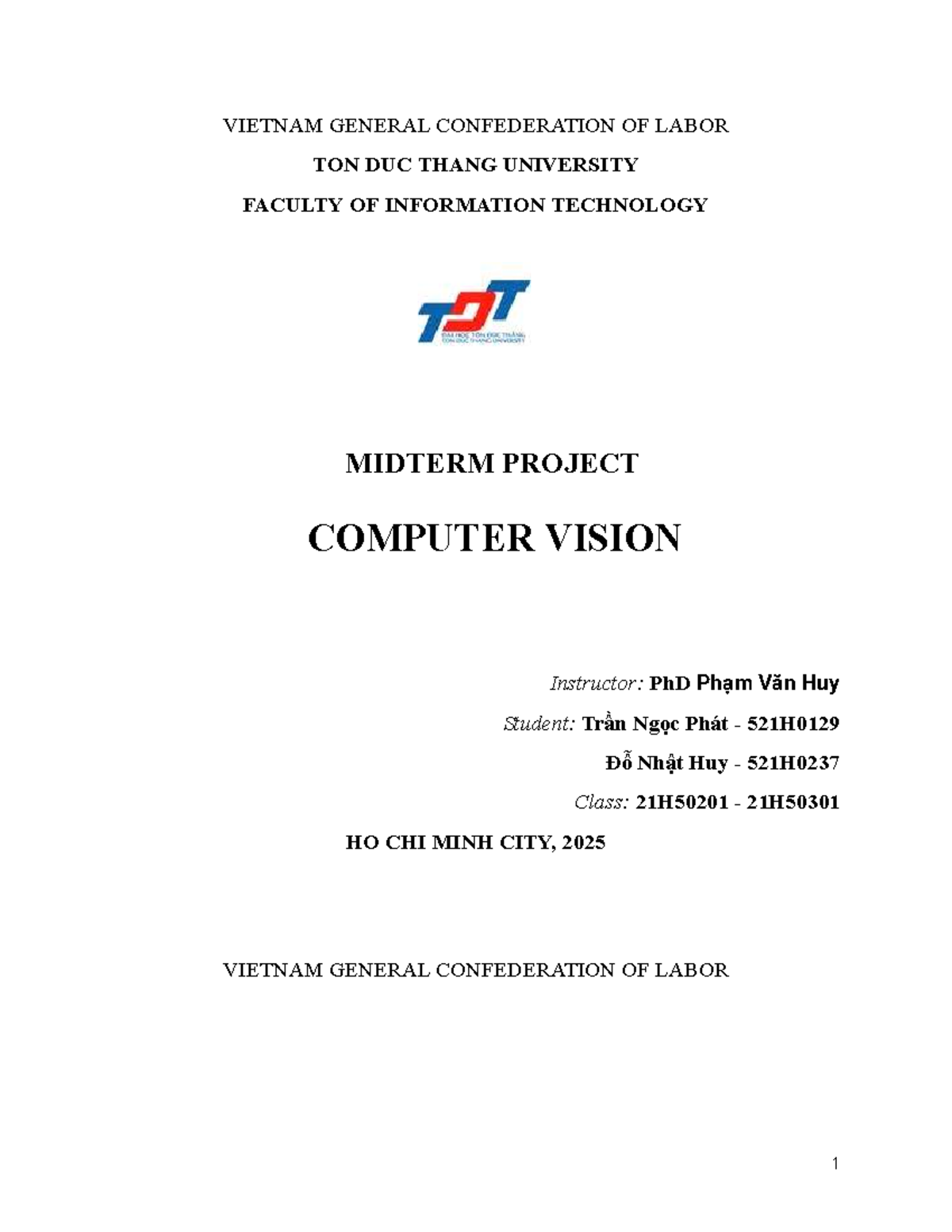 Midterm Project on Computer Vision (IT 21H50201 & 21H50301) - Studocu