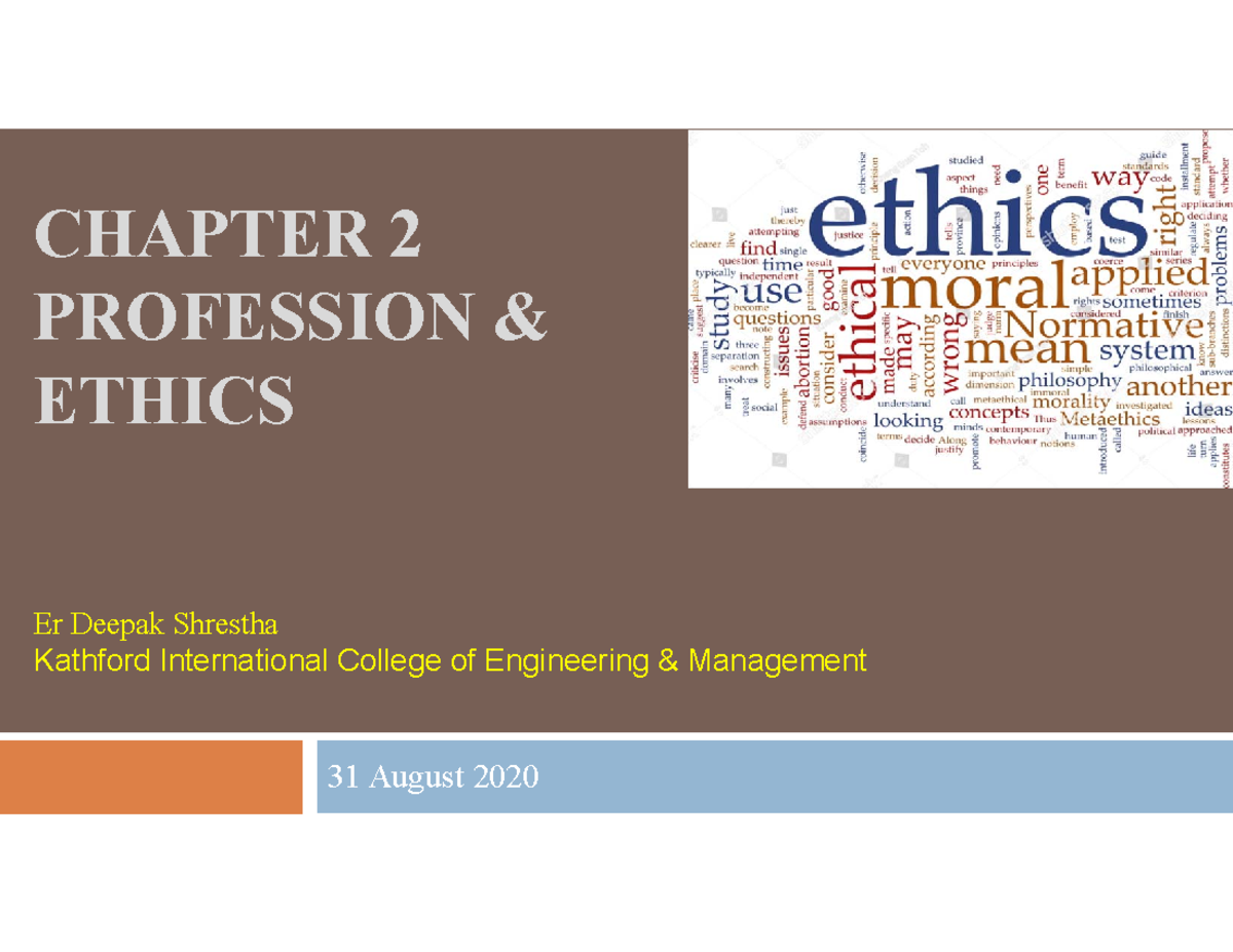 Chapter 2 Profession and Ethics - CHAPTER 2 PROFESSION & ETHICS 31 ...