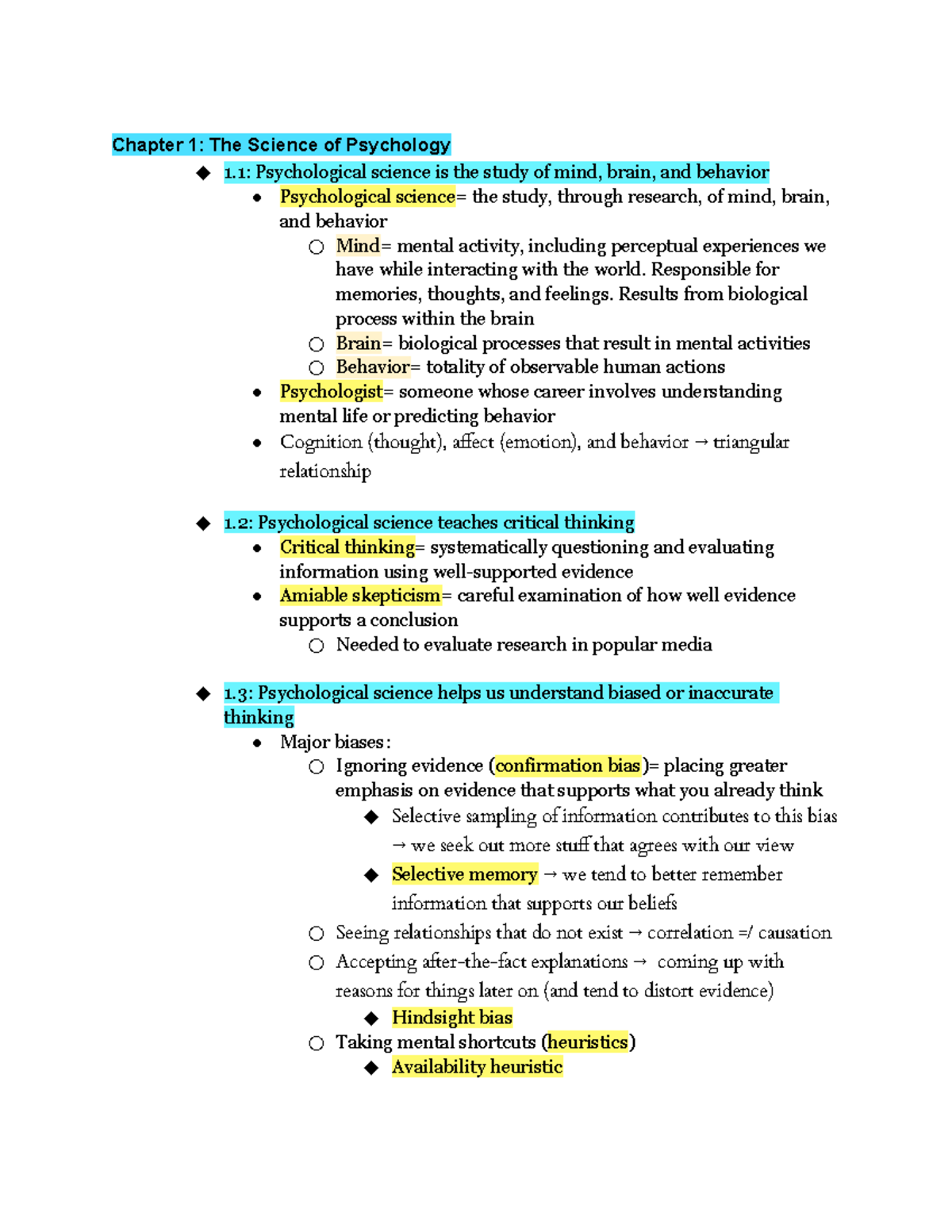 PSYC 0001 Chapter 1 - Gherman - Chapter 1: The Science of Psychology 1 ...