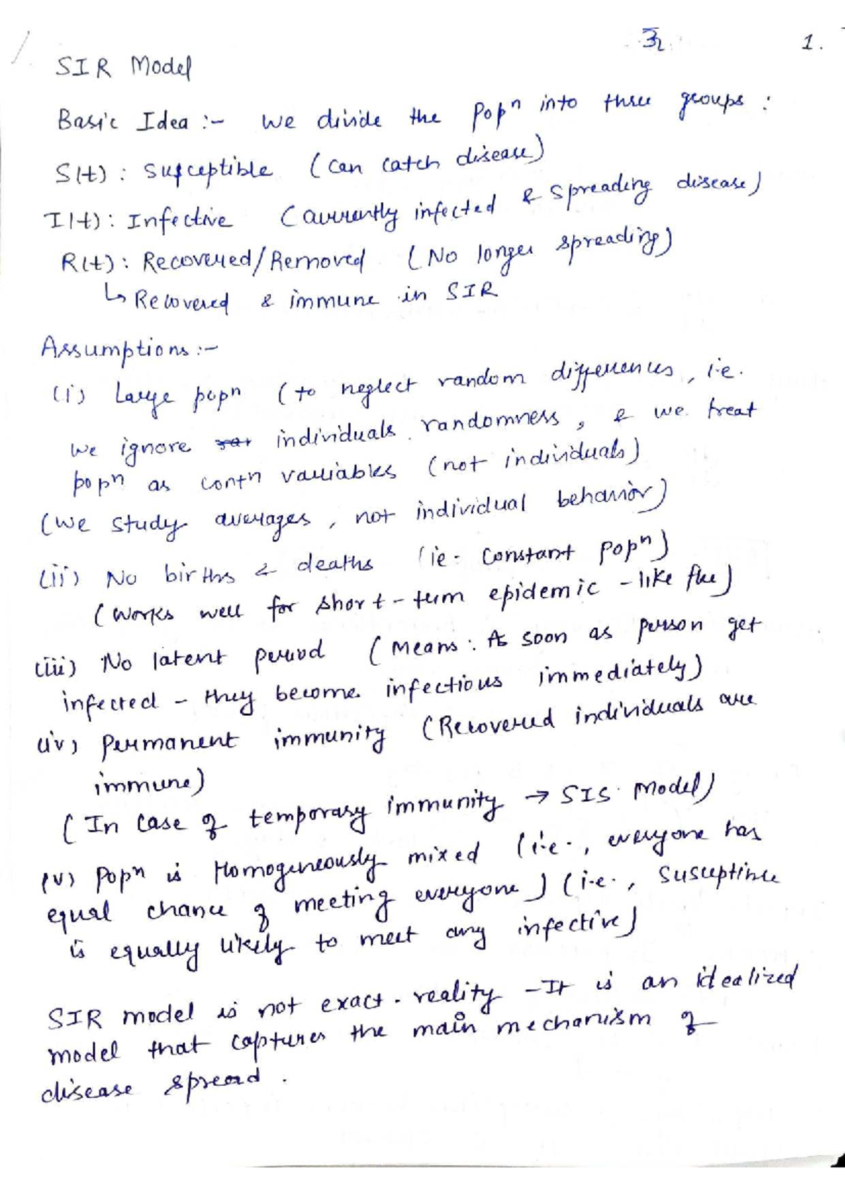 Unit 4 Notes: SIR Model Analysis and Infection Dynamics - Studocu