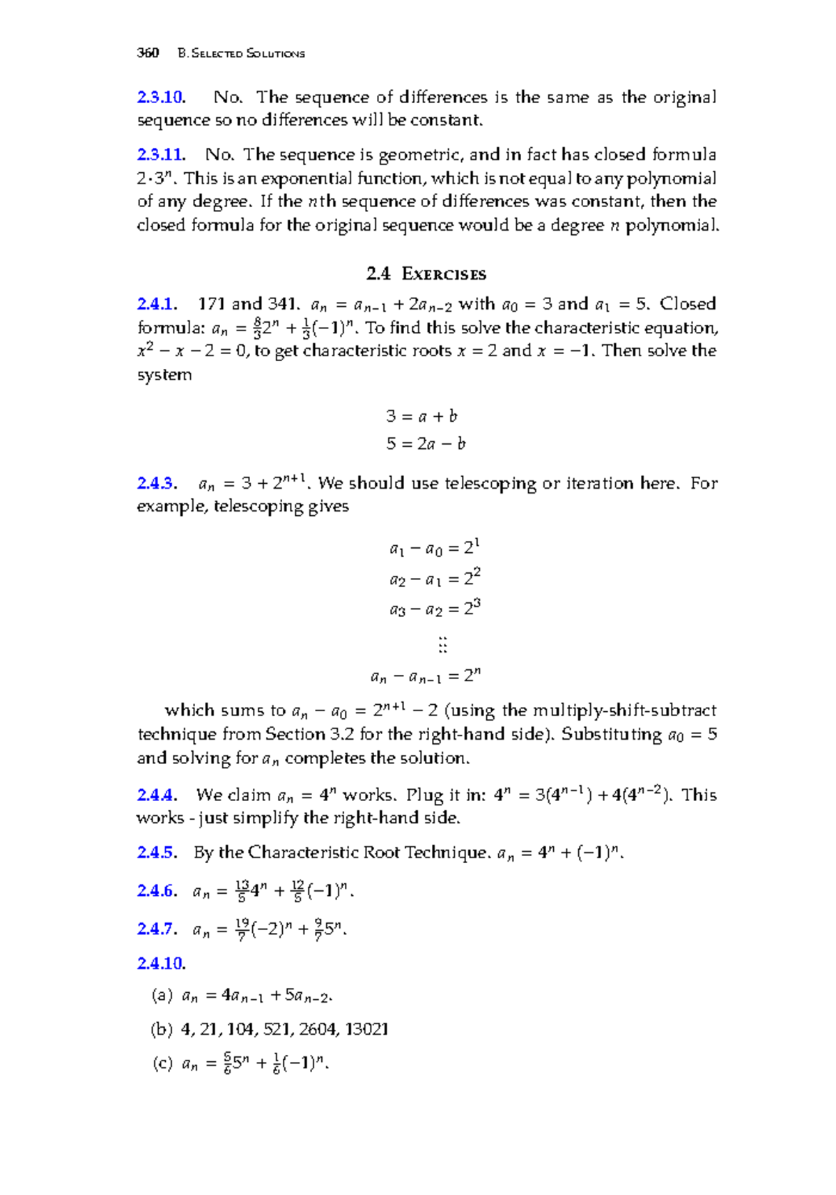Discrete mathematics-126 - 360 B. Selected Solutions 2.3. No. The ...