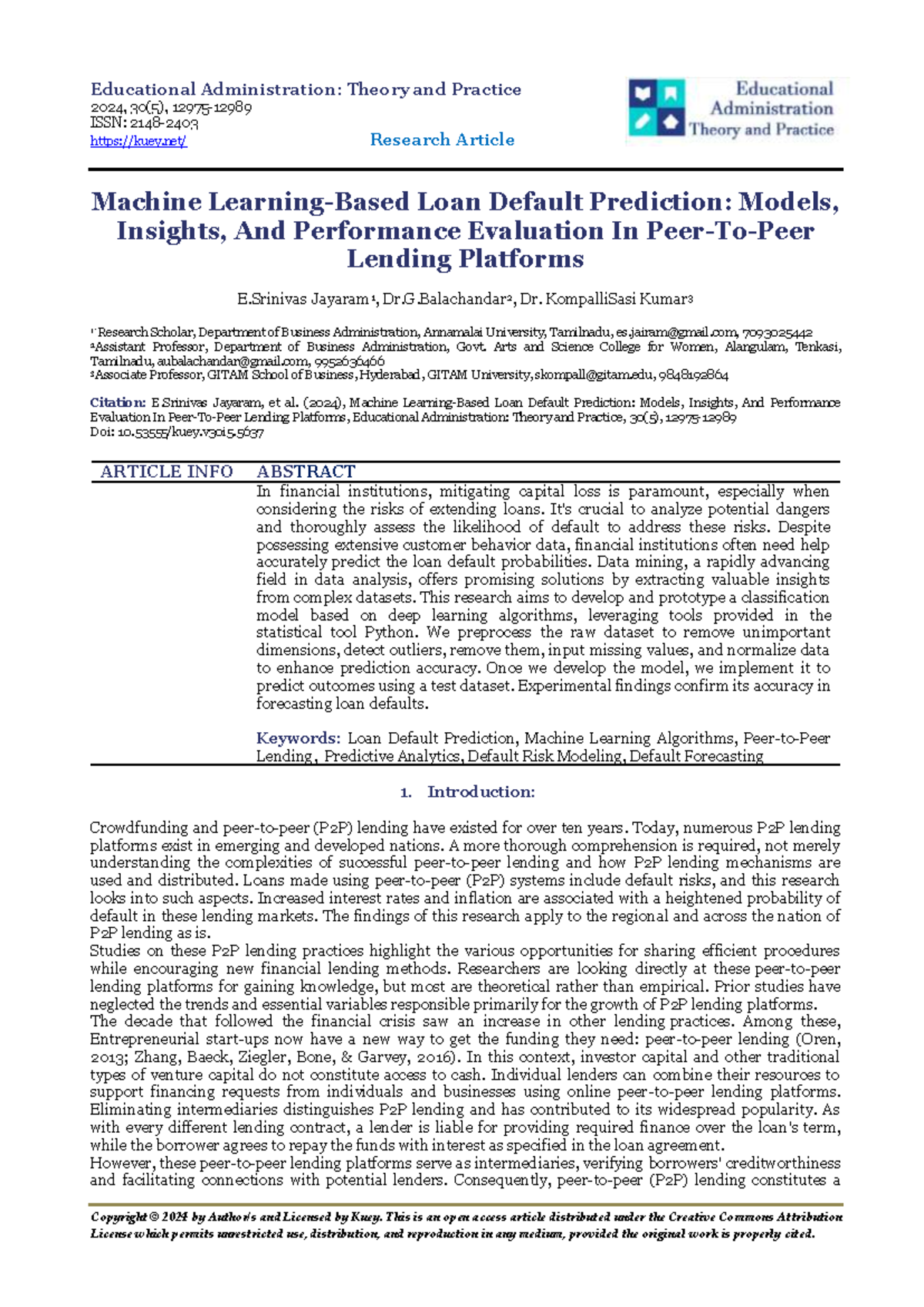 ML DTC Paper 2024 - Copyright © 2024 by Author/s and Licensed by Kuey ...