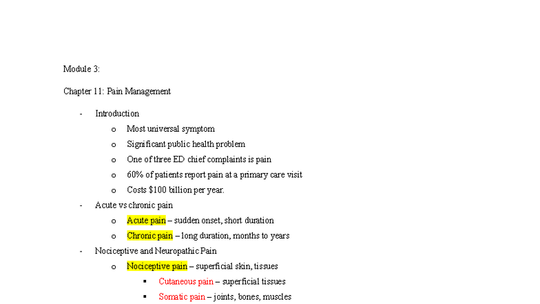 Med Surge Exam 2 Notes: Pain Management & Immune Function Insights ...