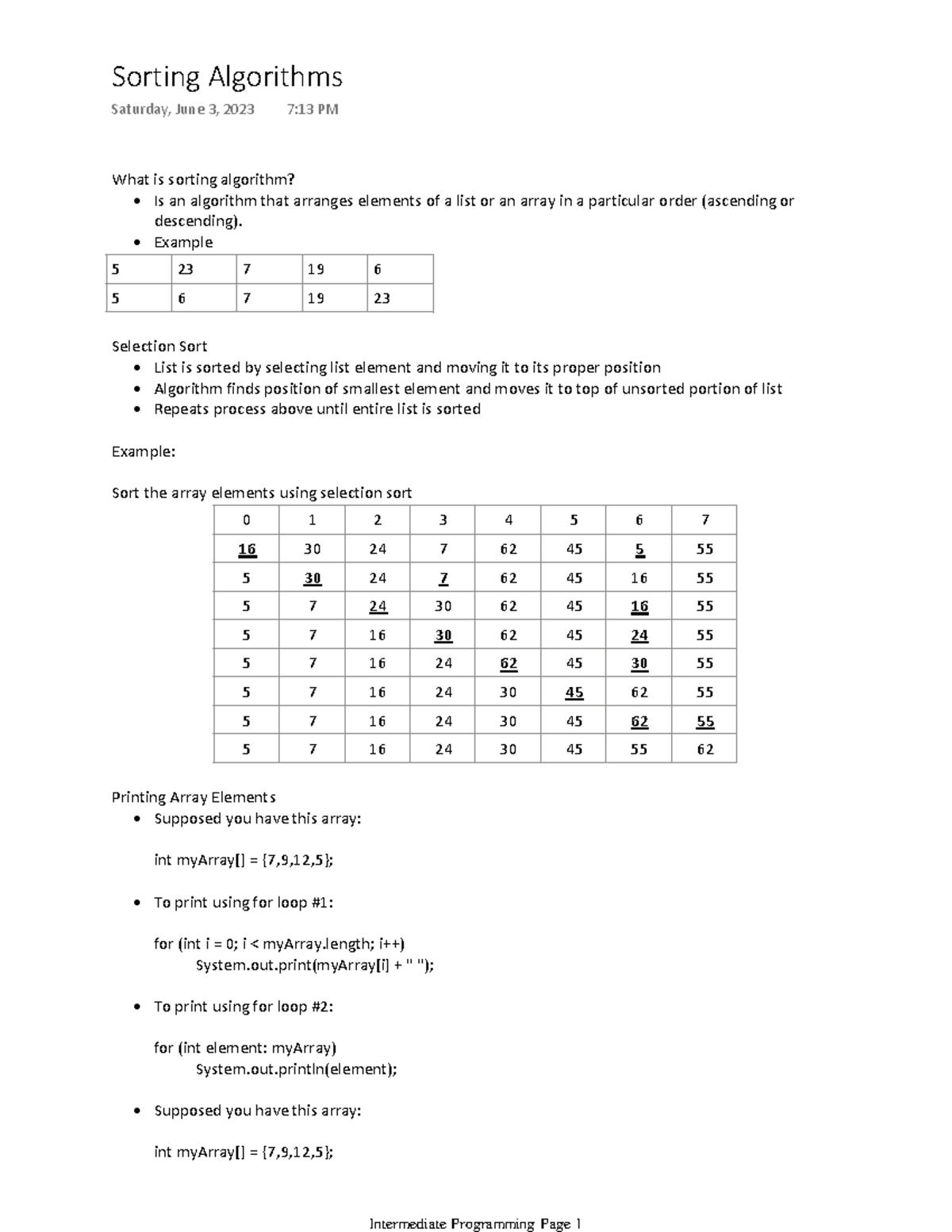 Module 8 - Sorting Algorithms - What is sorting algorithm? Is an ...