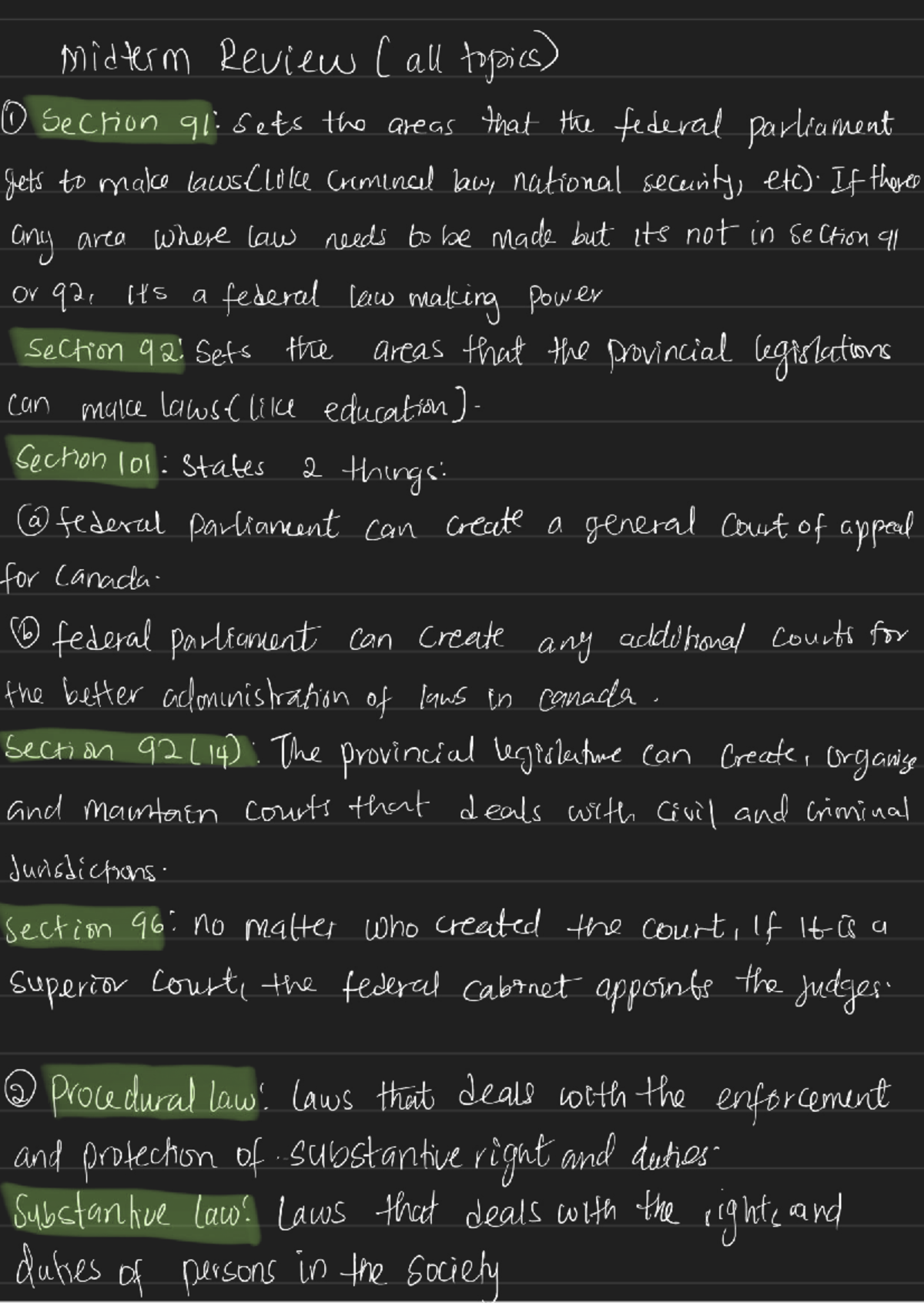Midterm Review (LAW 101): Key Concepts in Federal and Provincial Law ...