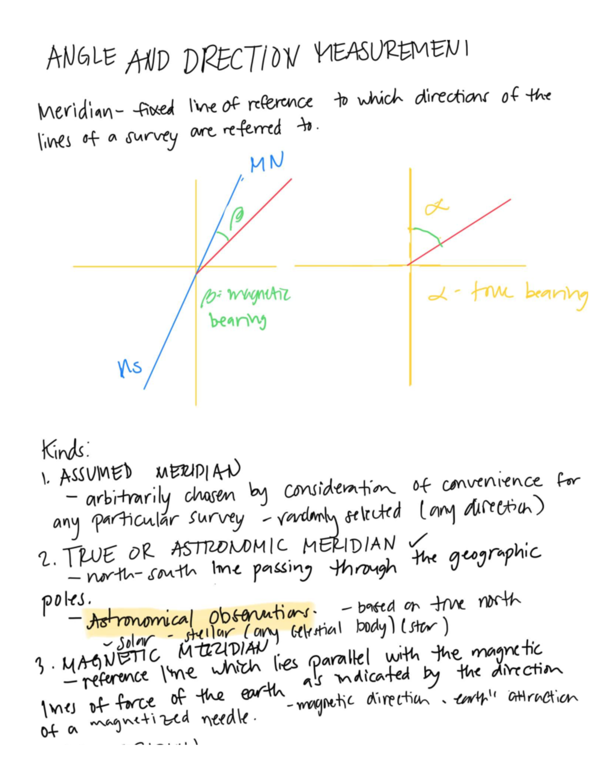 Angle and Direction Measurement: Surveying Techniques and Methods - Studocu
