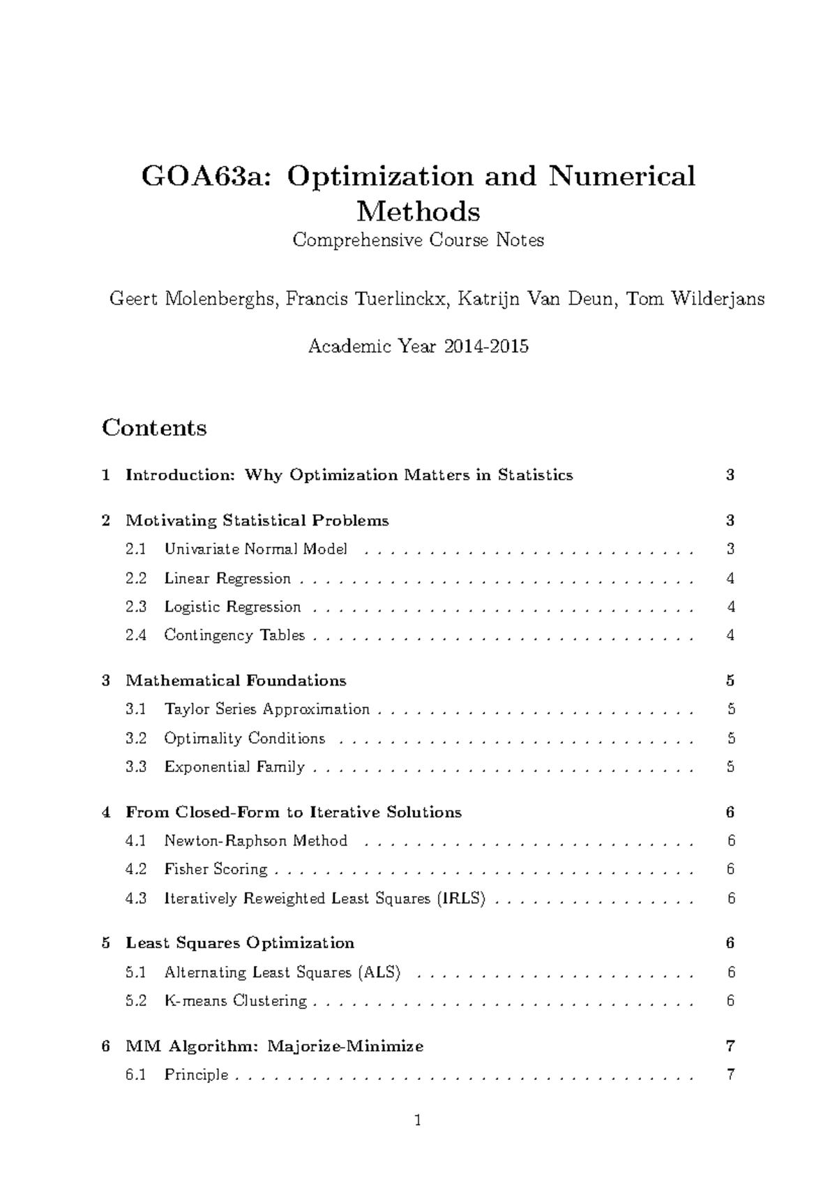GOA63a: Comprehensive Course Notes on Optimization & Numerical Methods ...