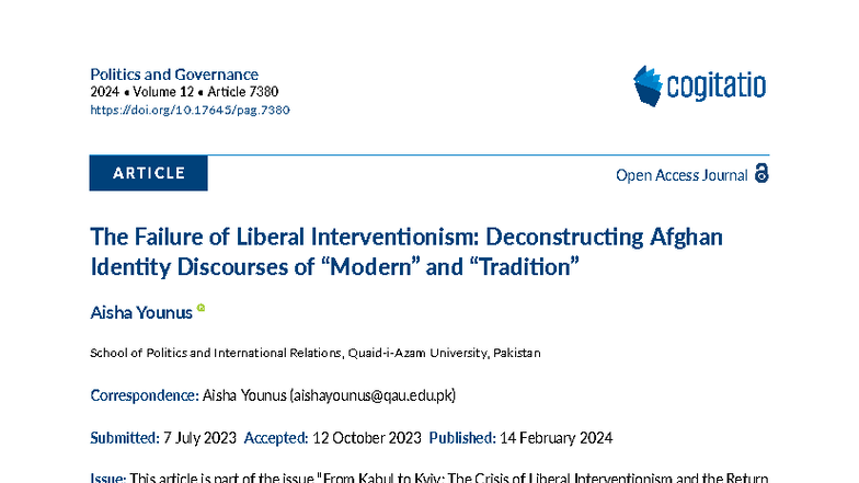 Politics and Governance 2024: The Failure of Liberal Interventionism in ...