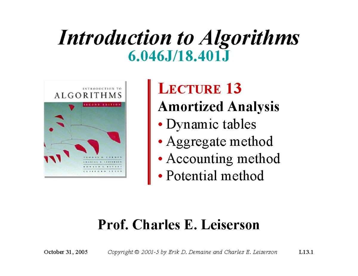 L3-046J/18 Midterm Notes: Stable Sorting and Decision Trees - Studocu