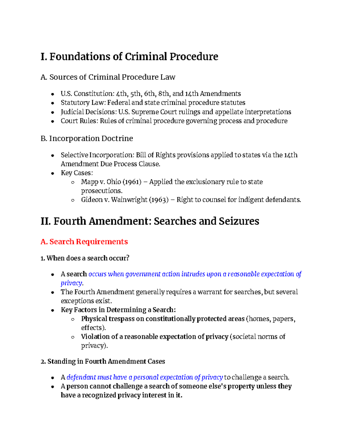 Criminal Procedure Class Notes - Foundations and Key Concepts - Studocu