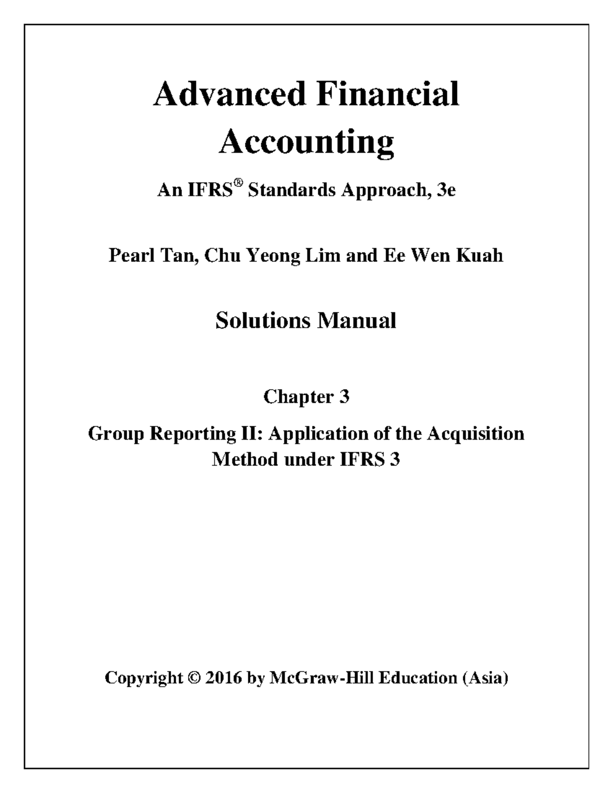 Solution Chap 3 AFR - do not dêpnd - financial accounting - Advanced ...