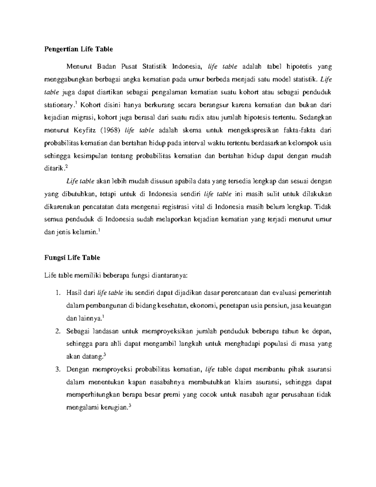 Pemahaman dan Fungsi Life Table: Analisis dan Aplikasi di Indonesia ...